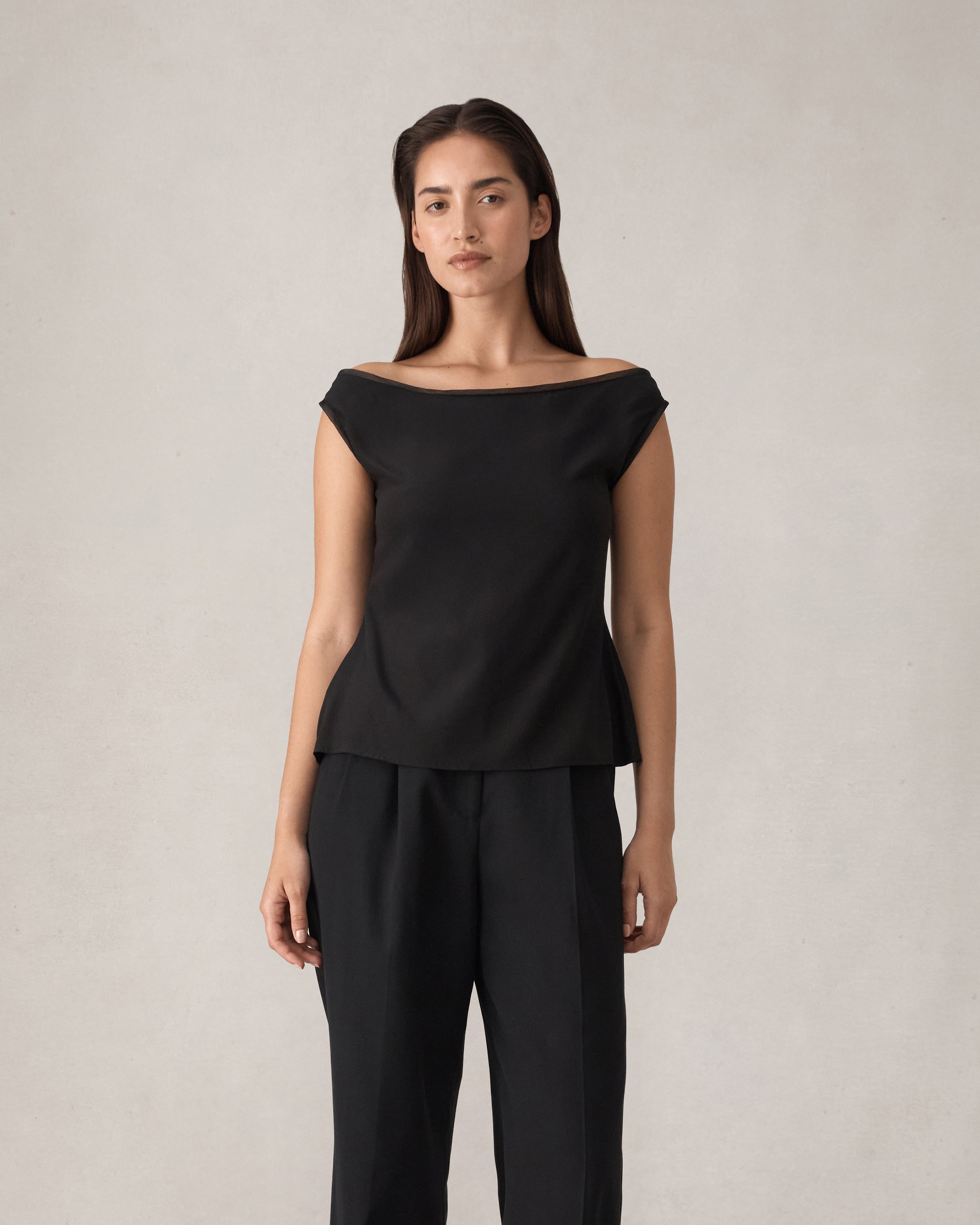 Faye Top - Black Silk