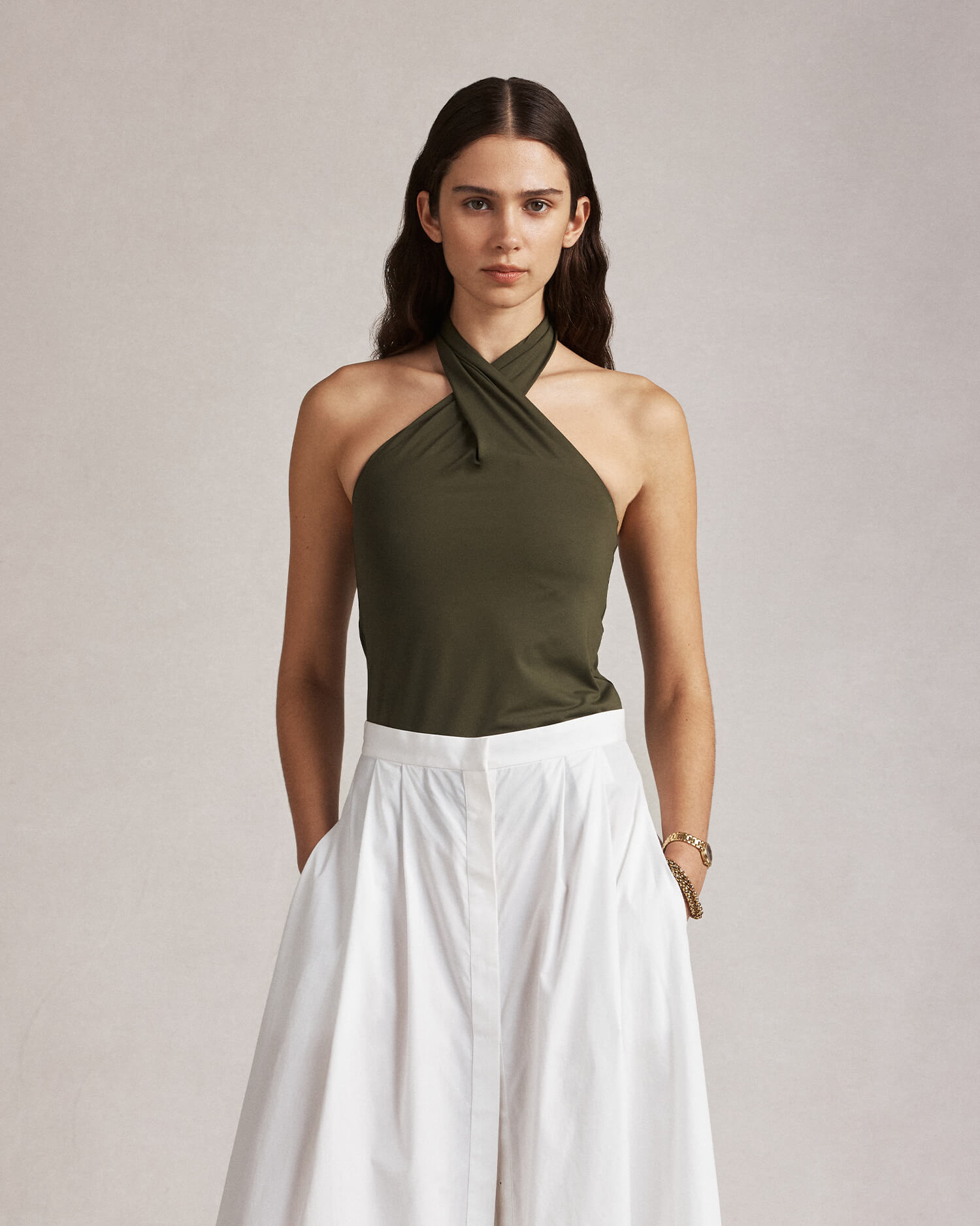 Sara Halter Top - Olive