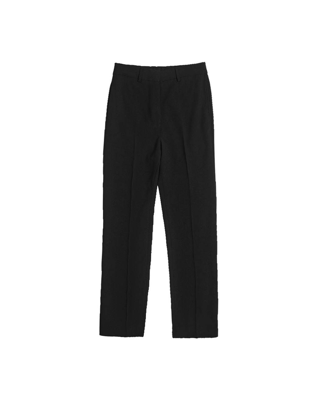 Georgia Straight Trouser - Black Wool Twill