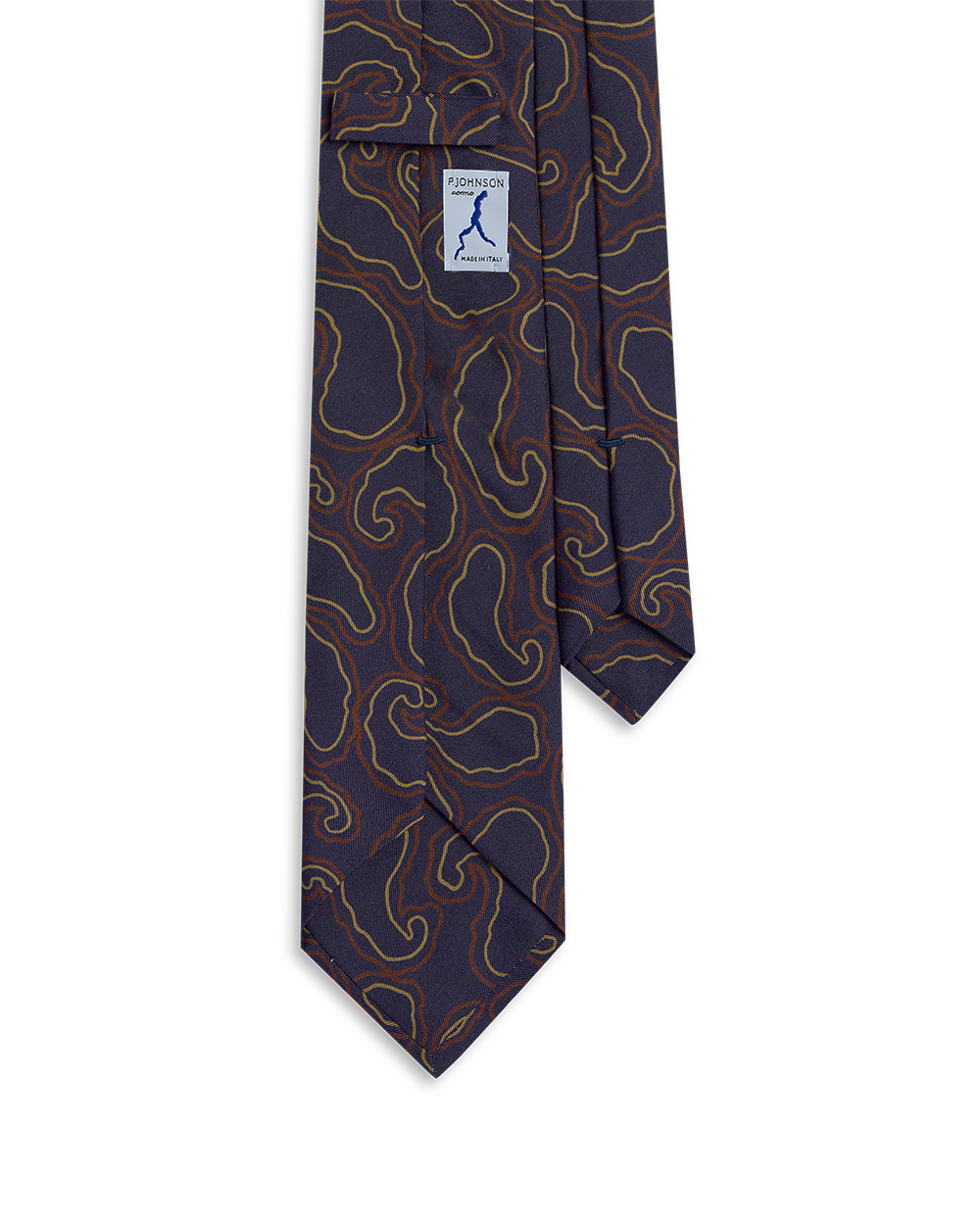 Hand Drawn Paisley Tie - Navy