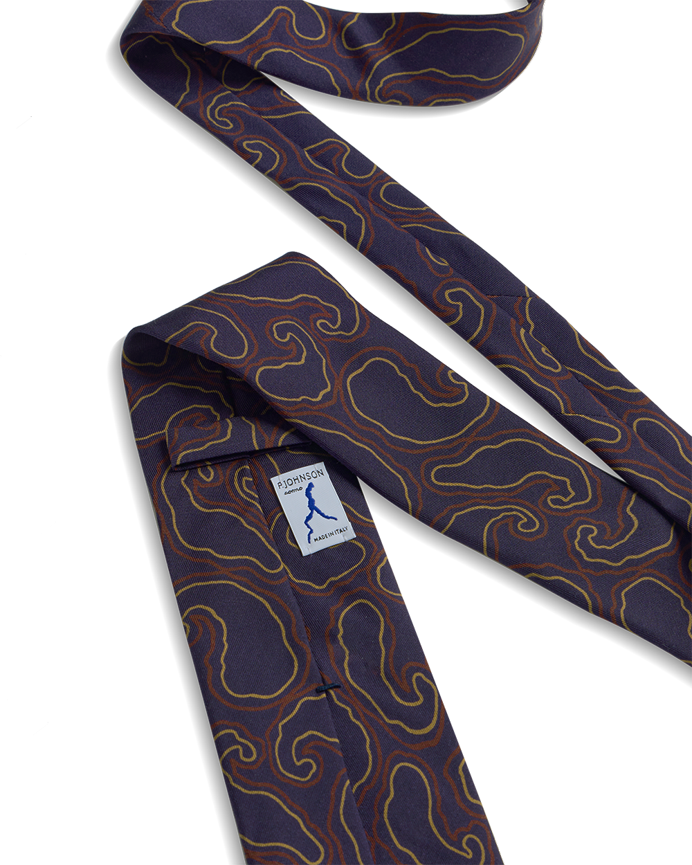 Hand Drawn Paisley Tie - Navy