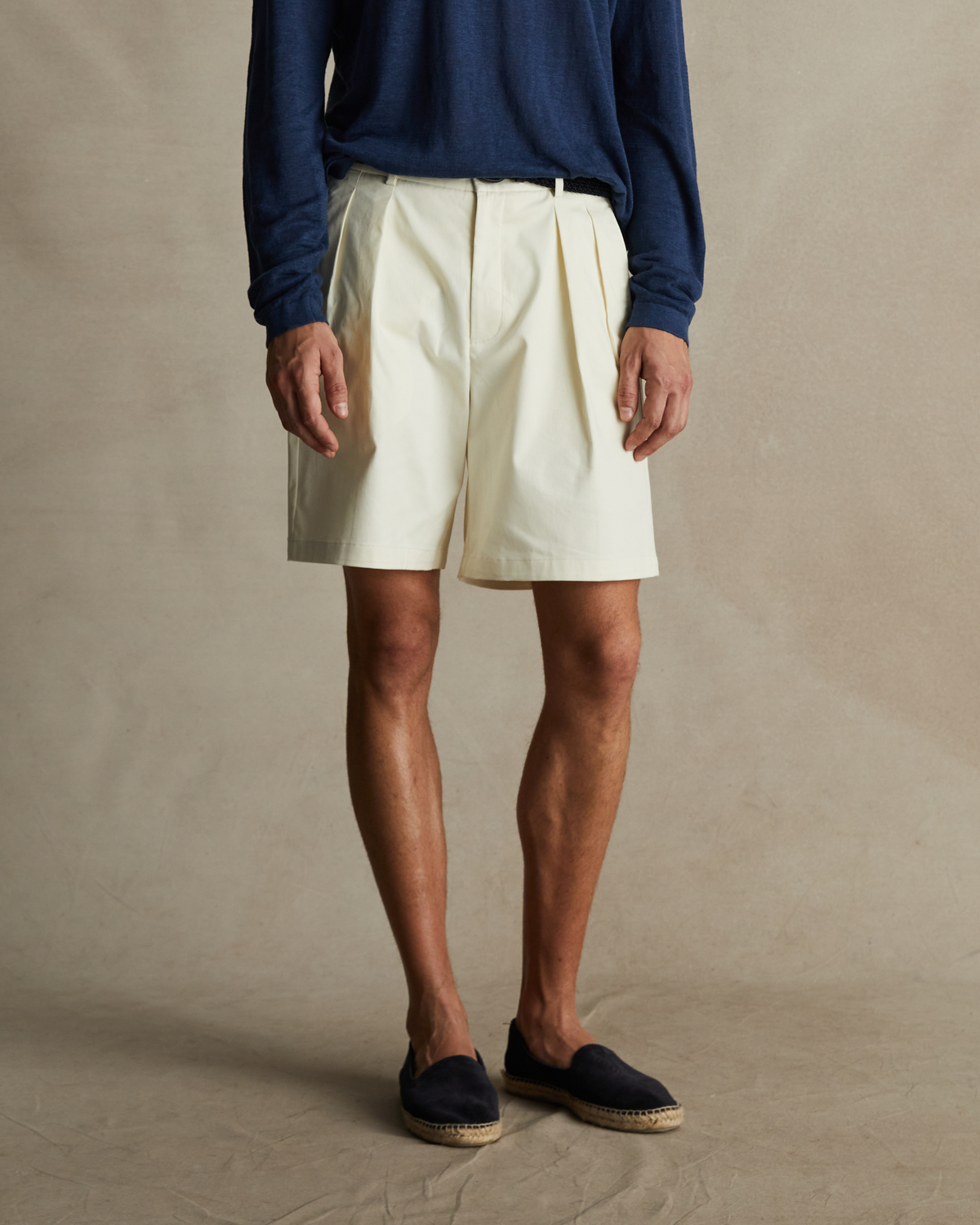Pleated Relaxed Chino Shorts main image 0