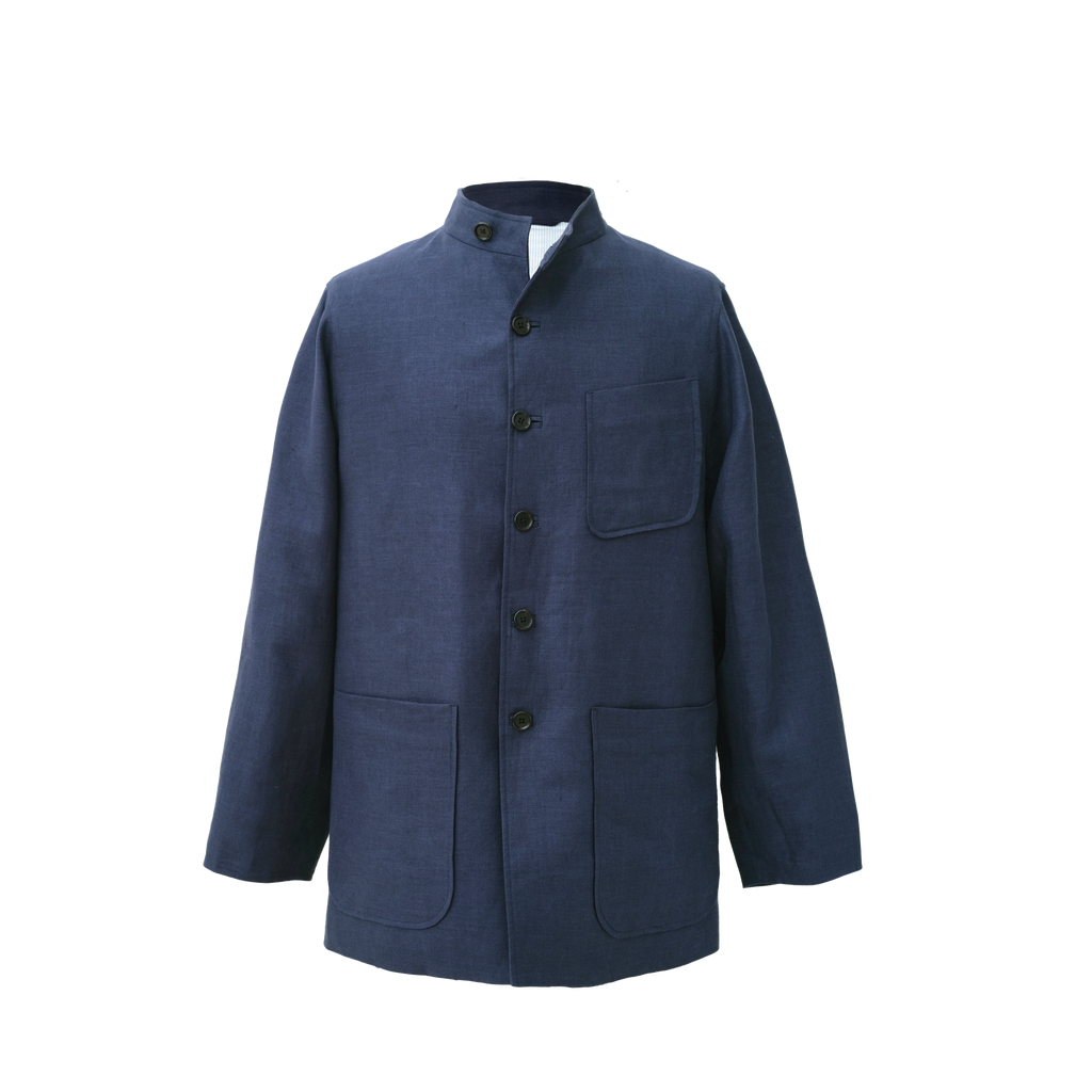 Navy Twill Linen Corbu Jacket