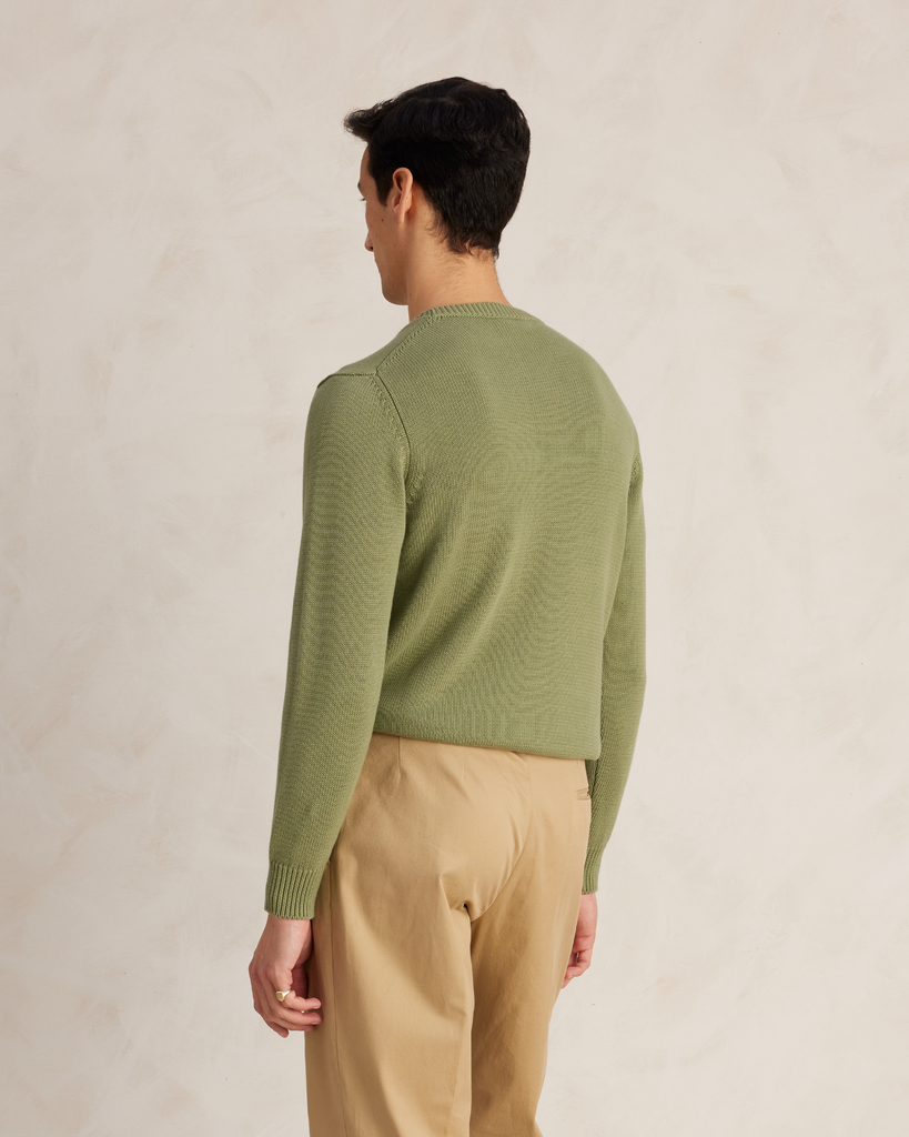 Sage Cotton Fisherman's Sweater