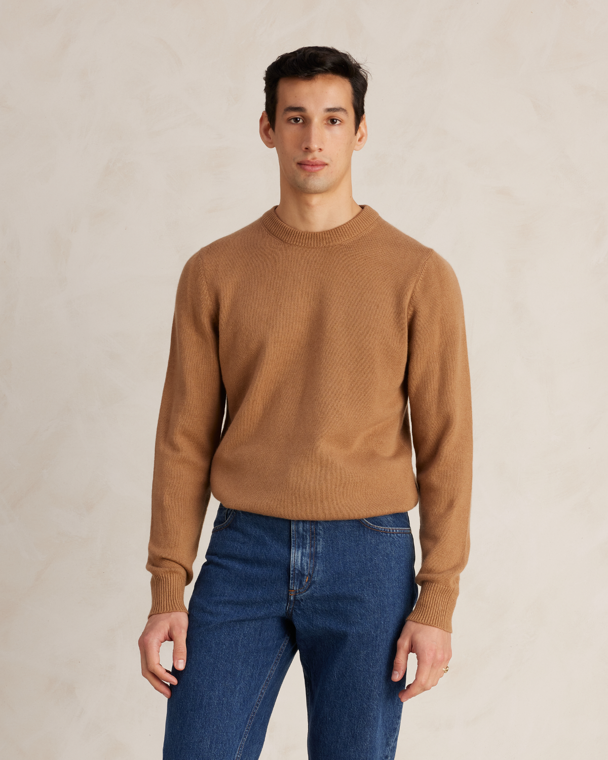 Camel round neck clearance jumper