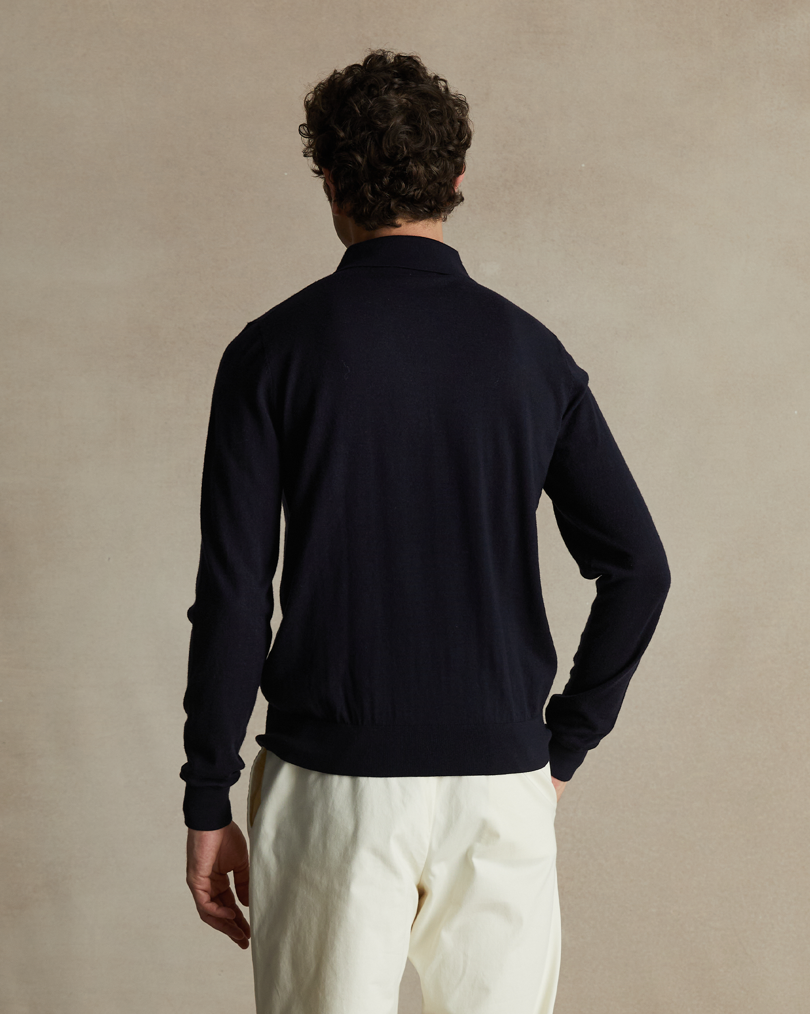 Merino Polo - Navy