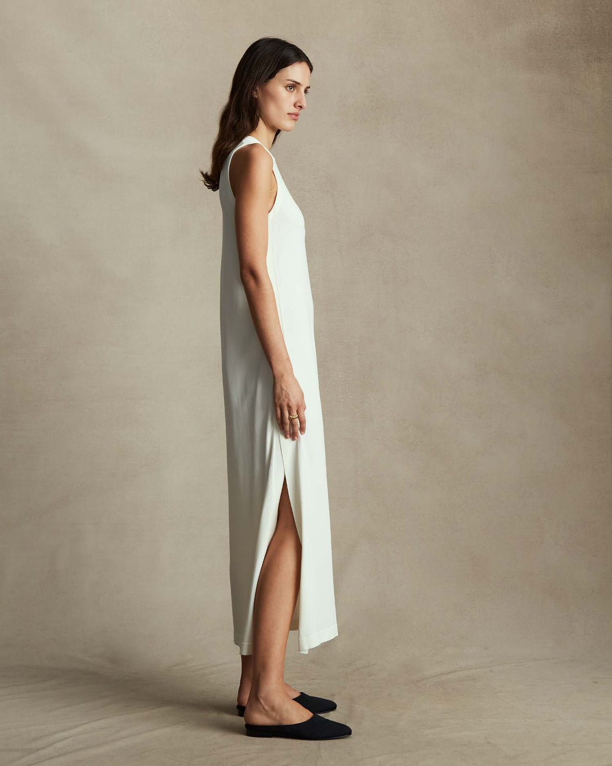 Crepe Knit Button Dress