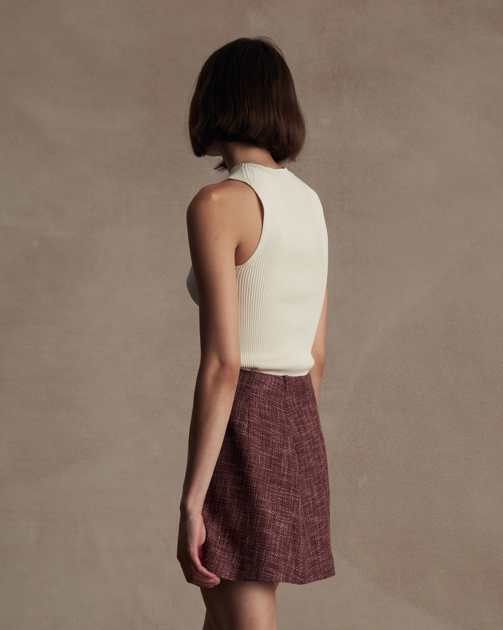 Georgia Rib Knit Tank - Off White