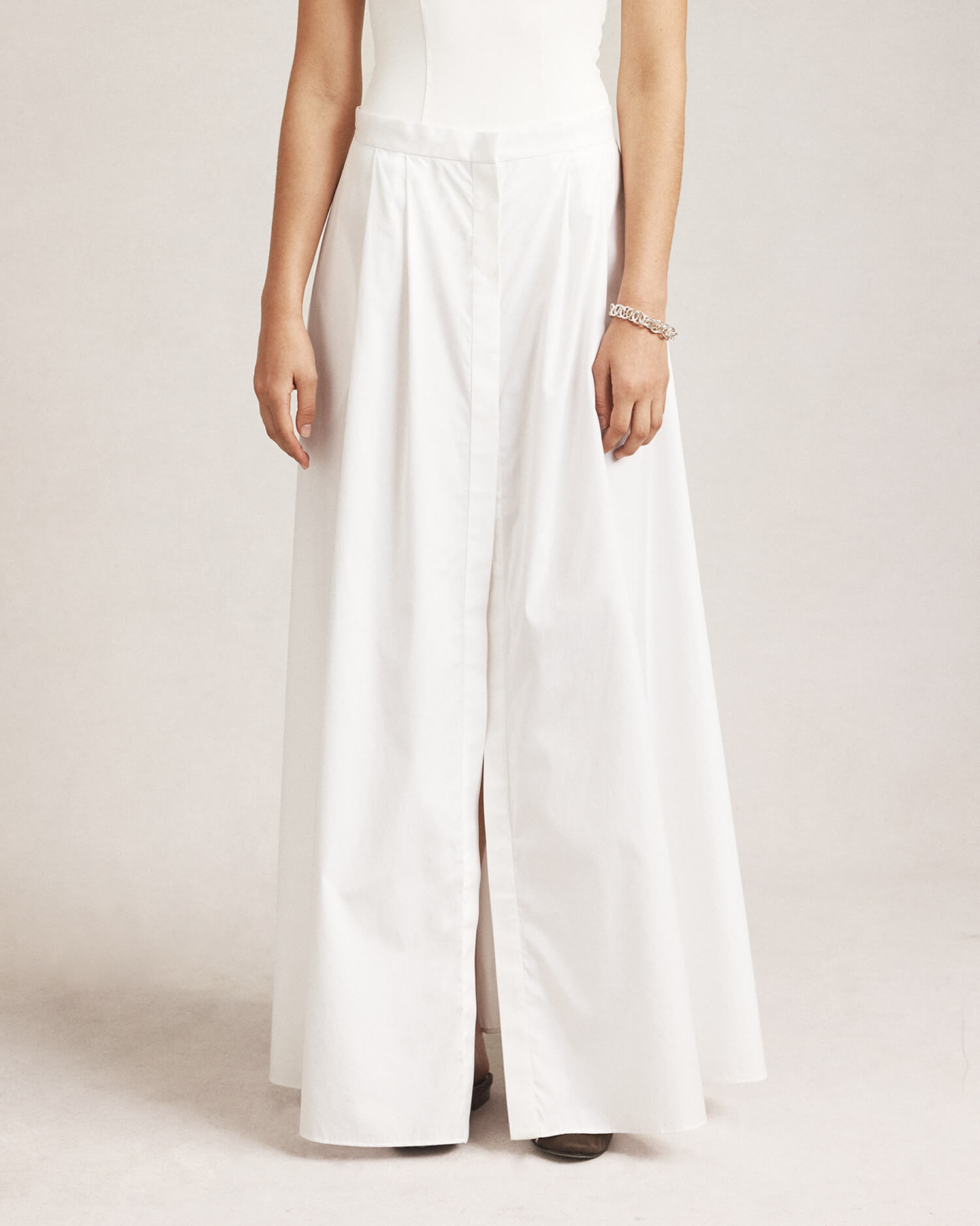 Kahlo Skirt - White Silk Cotton