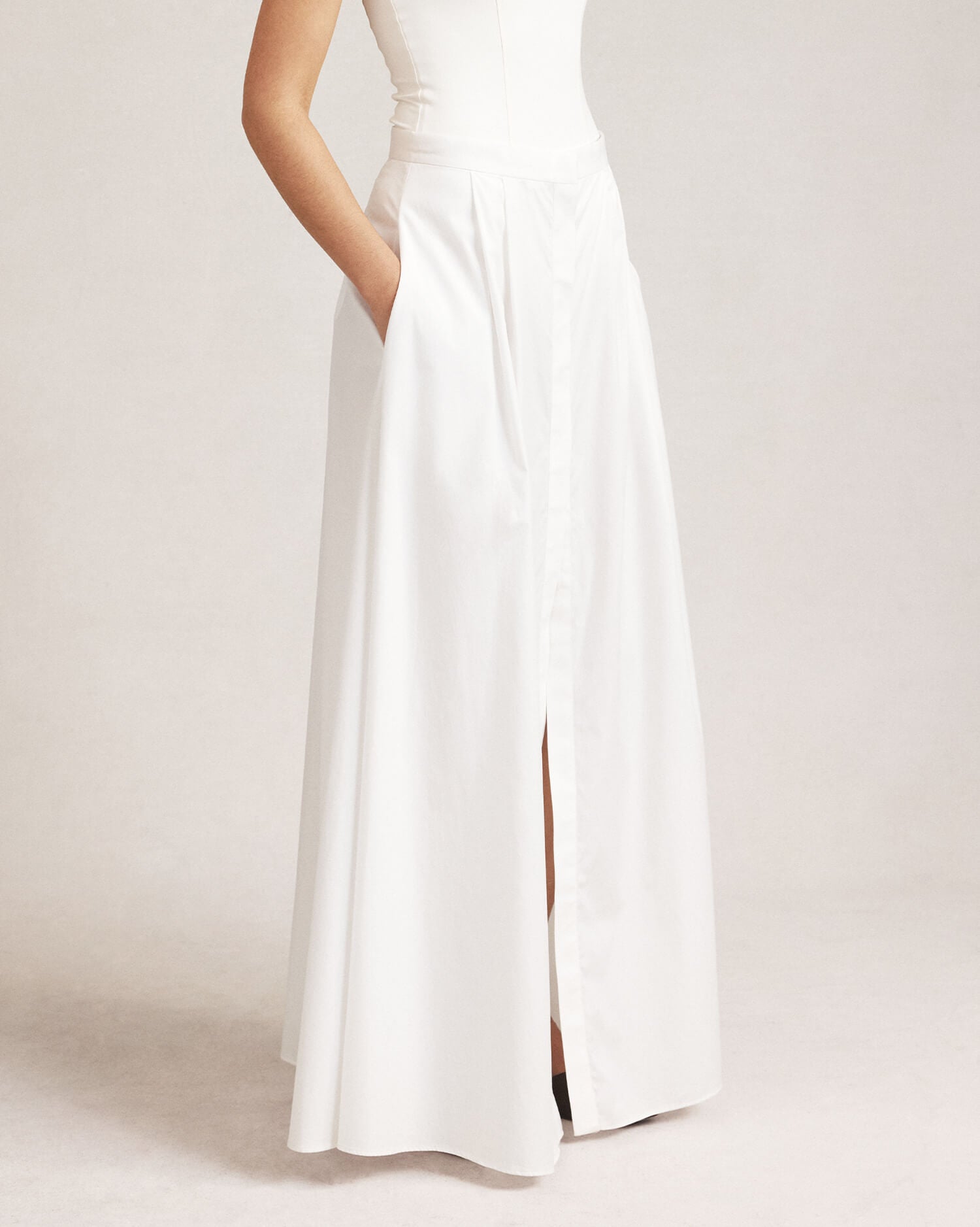 Kahlo Skirt - White Silk Cotton