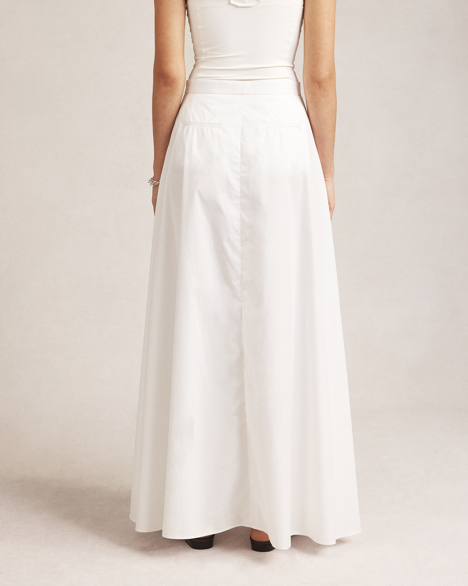 Kahlo Skirt - White Silk Cotton