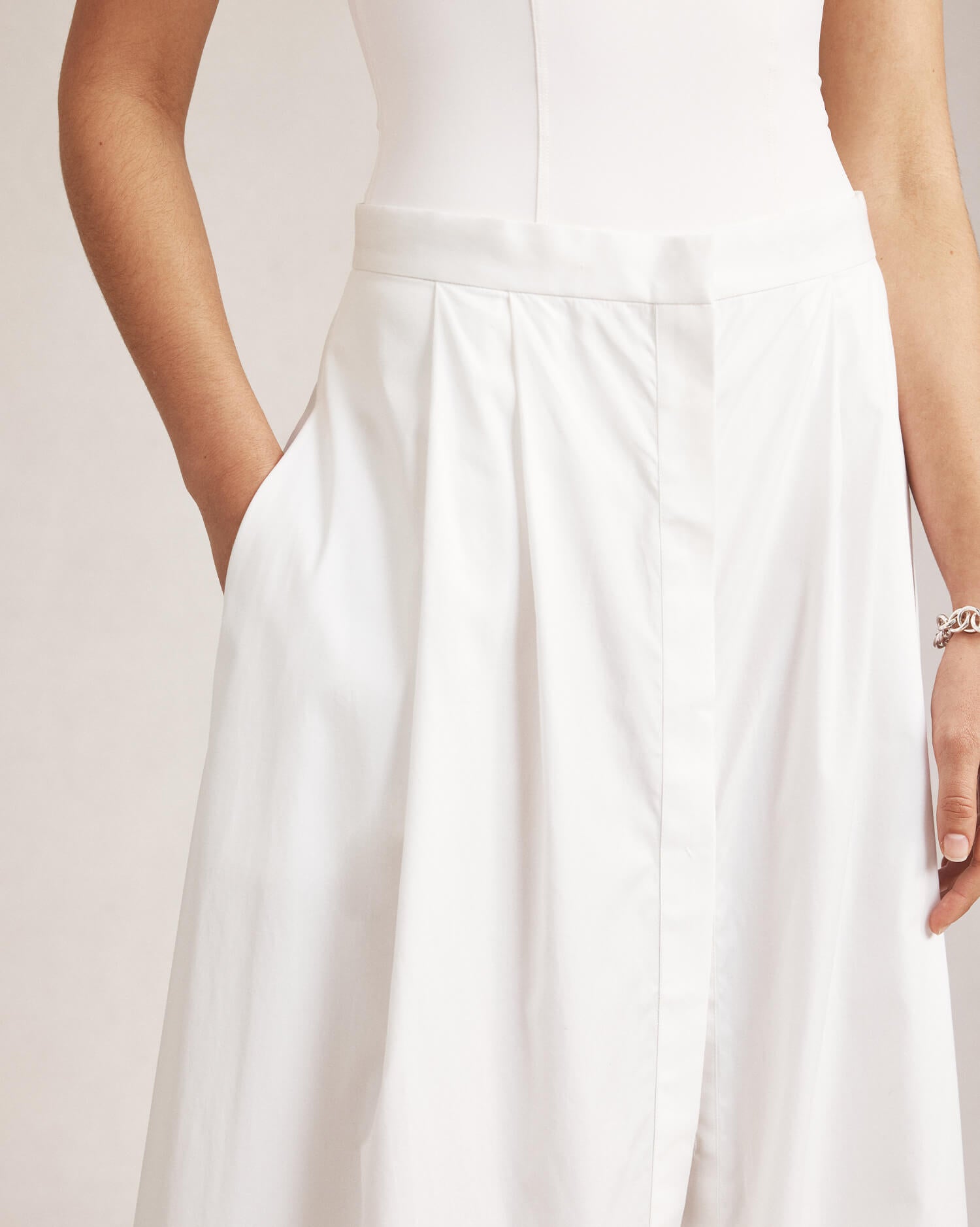 Kahlo Skirt - White Silk Cotton