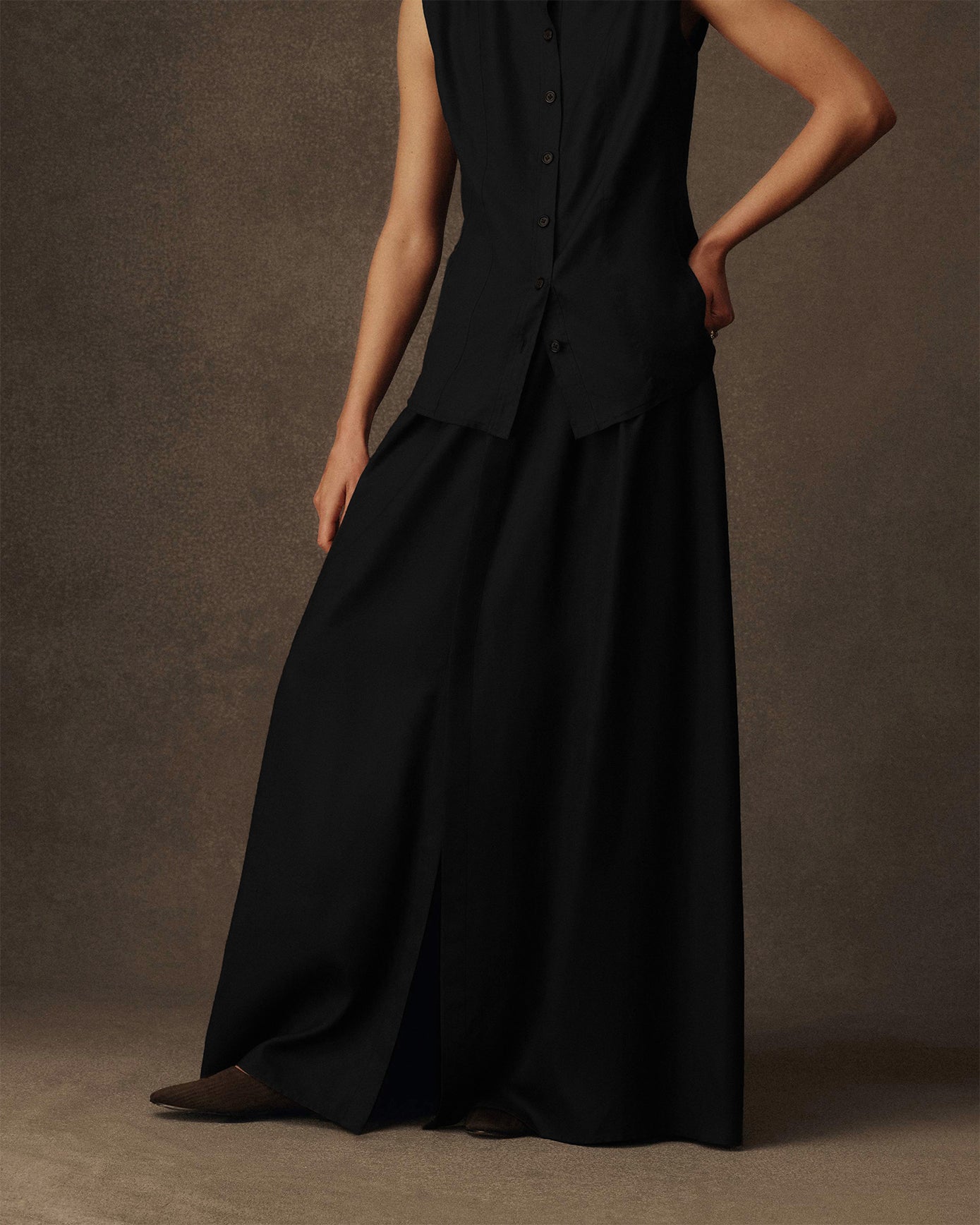 Kahlo Skirt - Black Dupioni