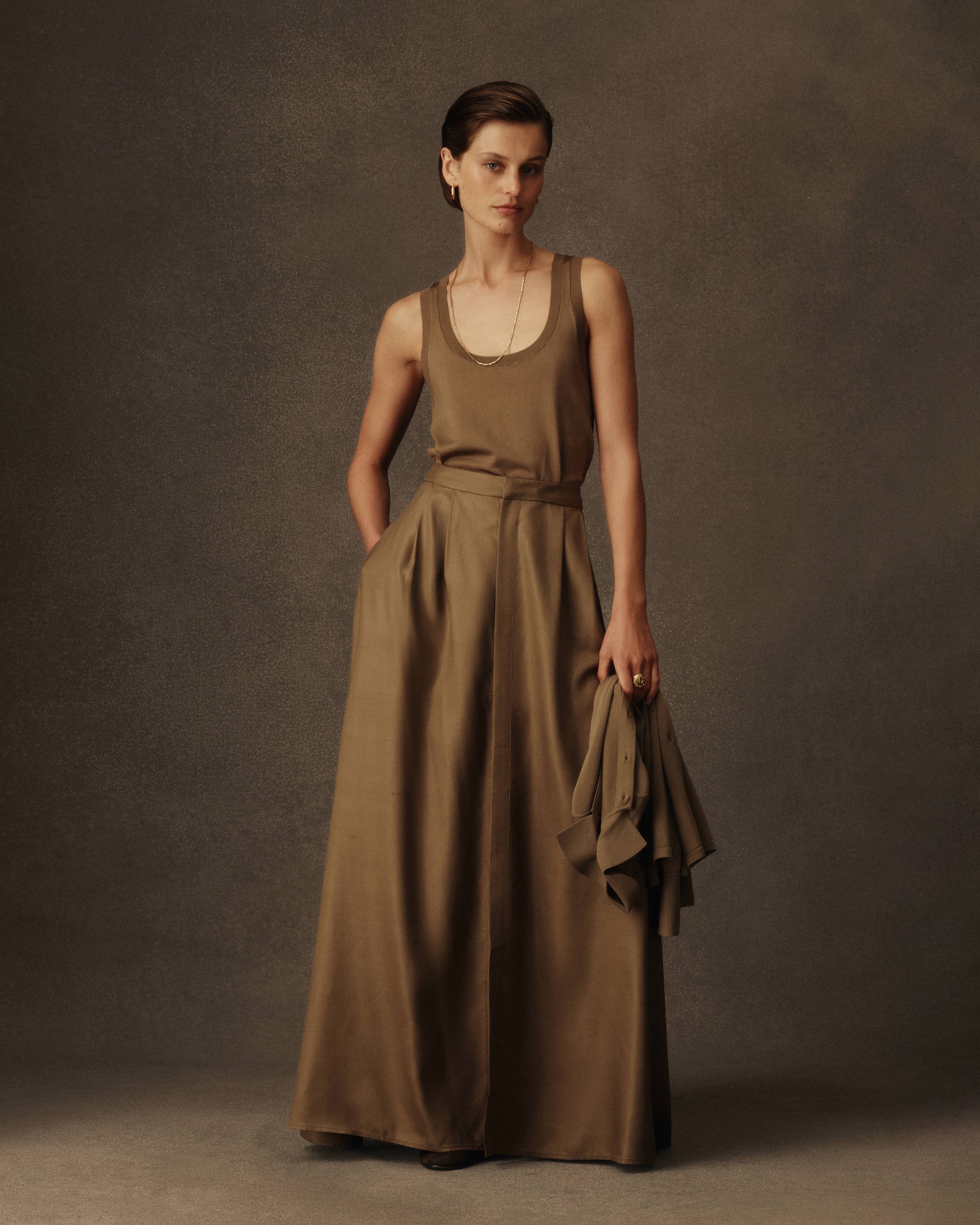 Kahlo Skirt - Taupe Dupioni