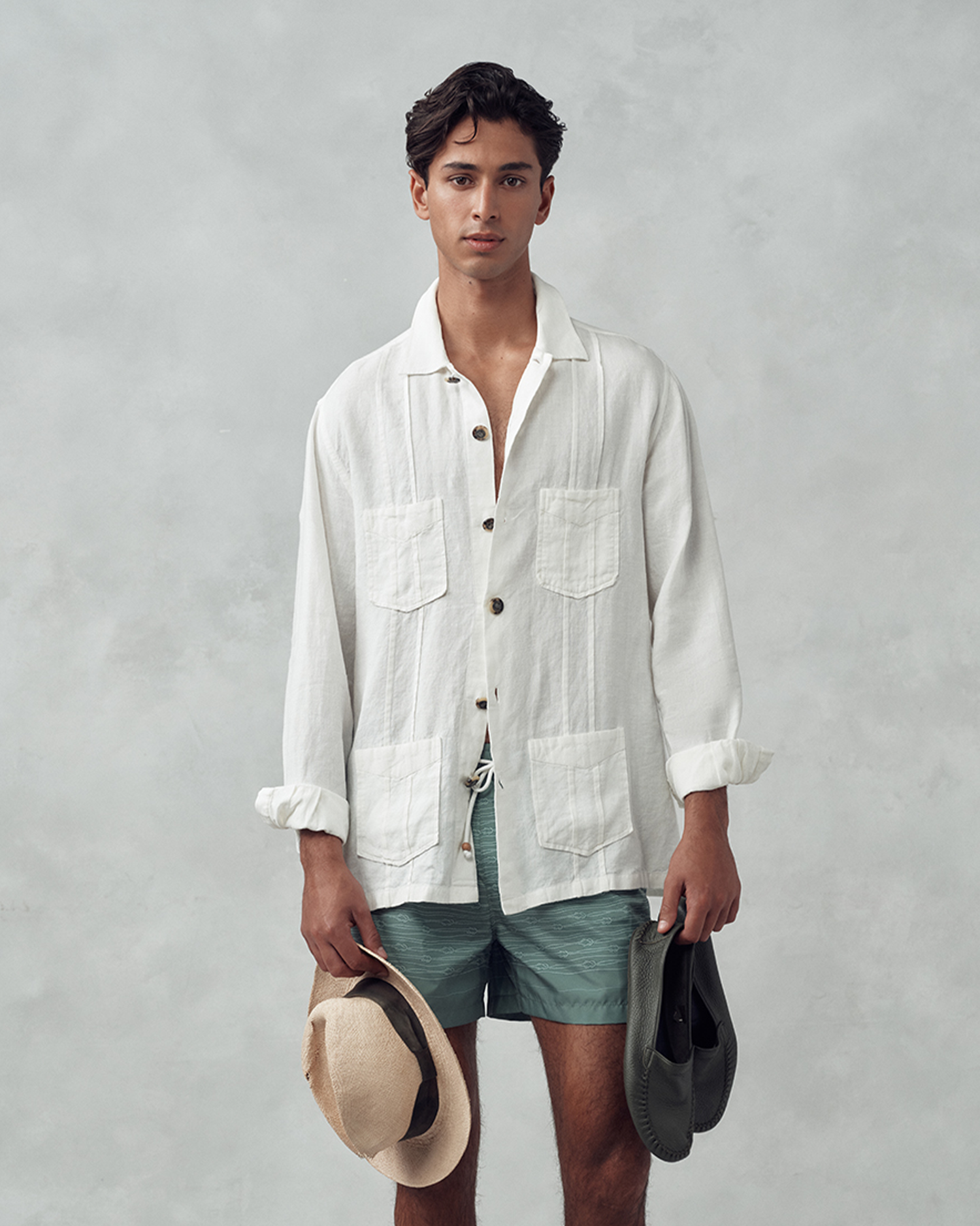 Havana Shirt - White Linen Canvas