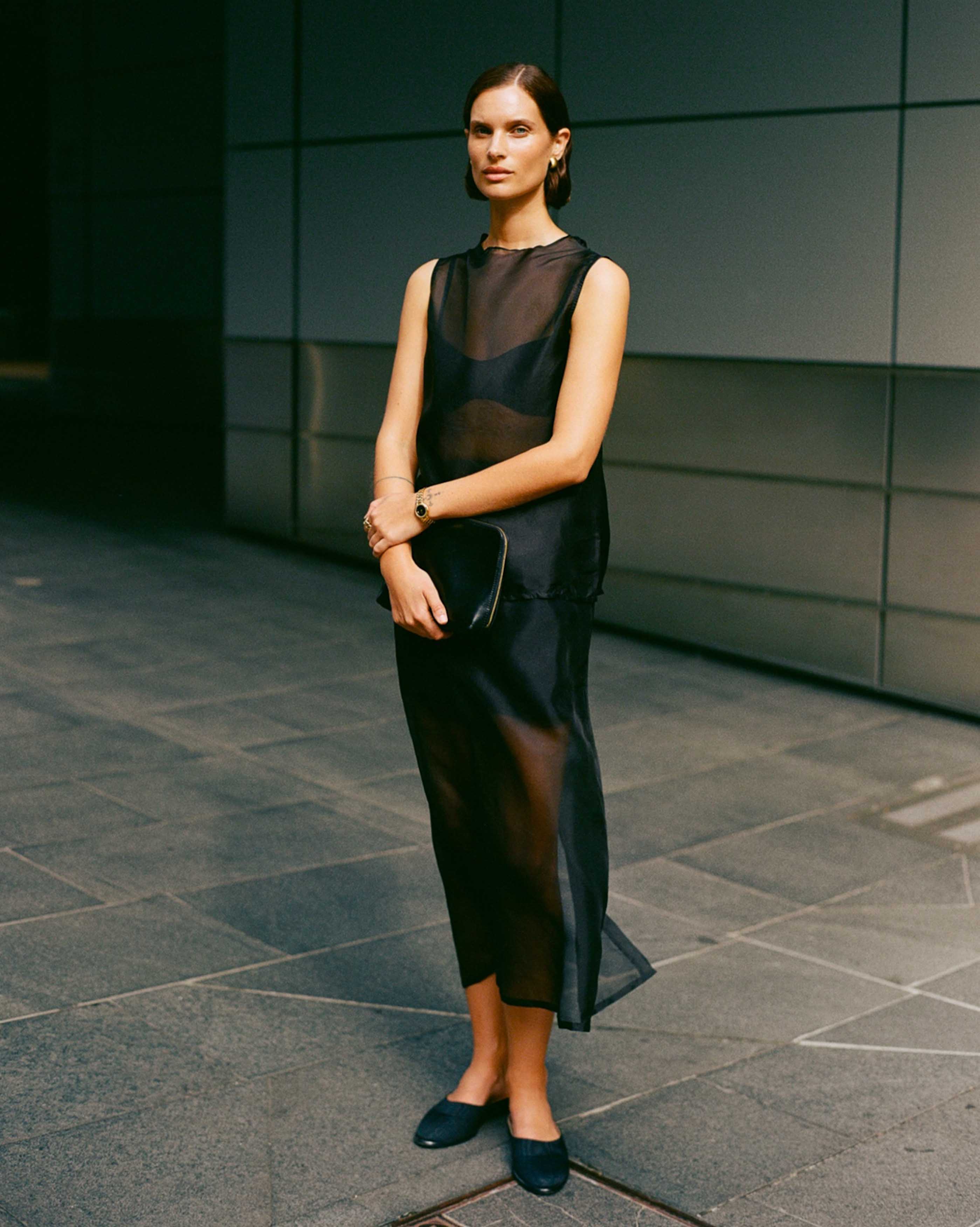 Organza Devon Skirt - Black