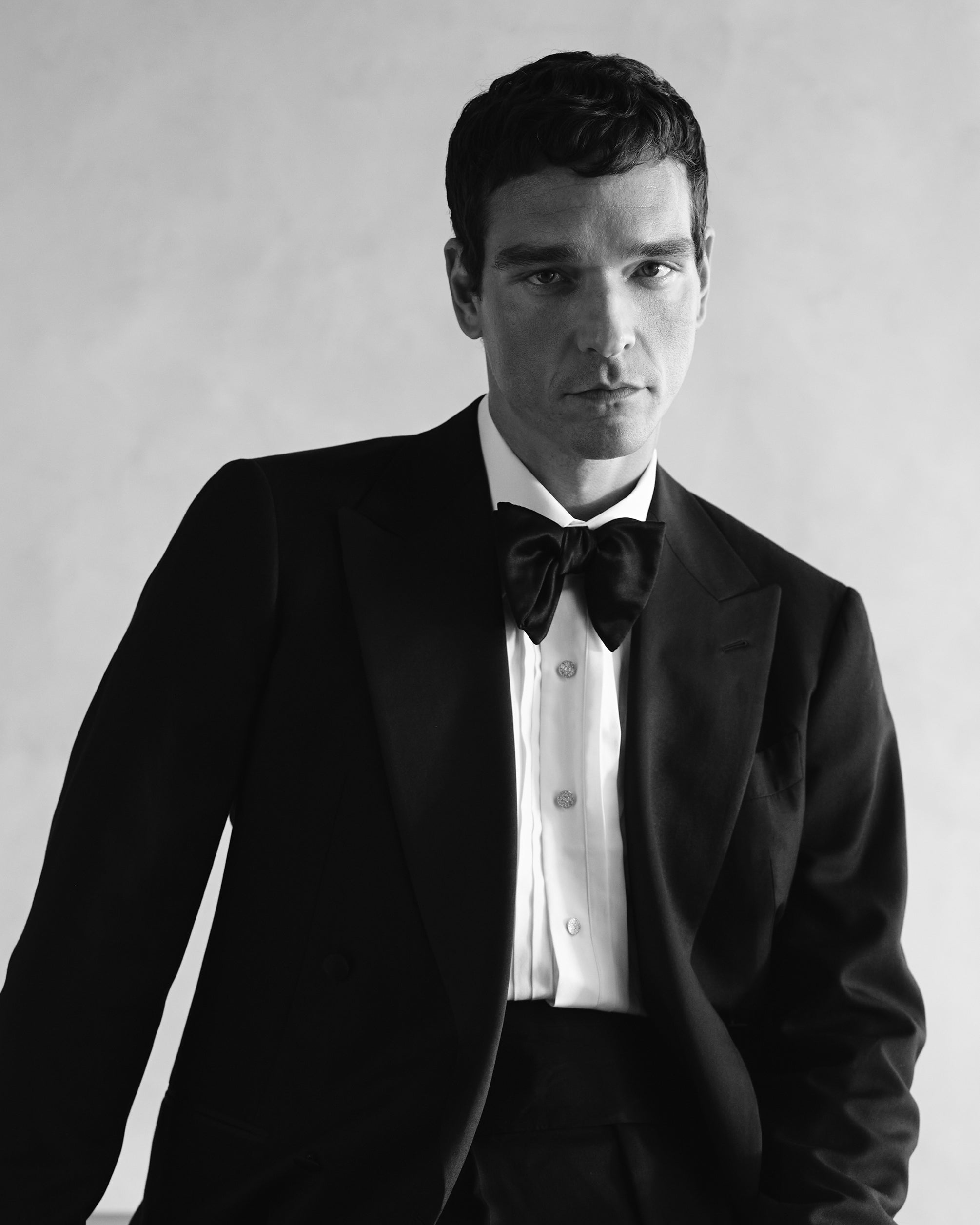 Large Bow Tie - Black Satin