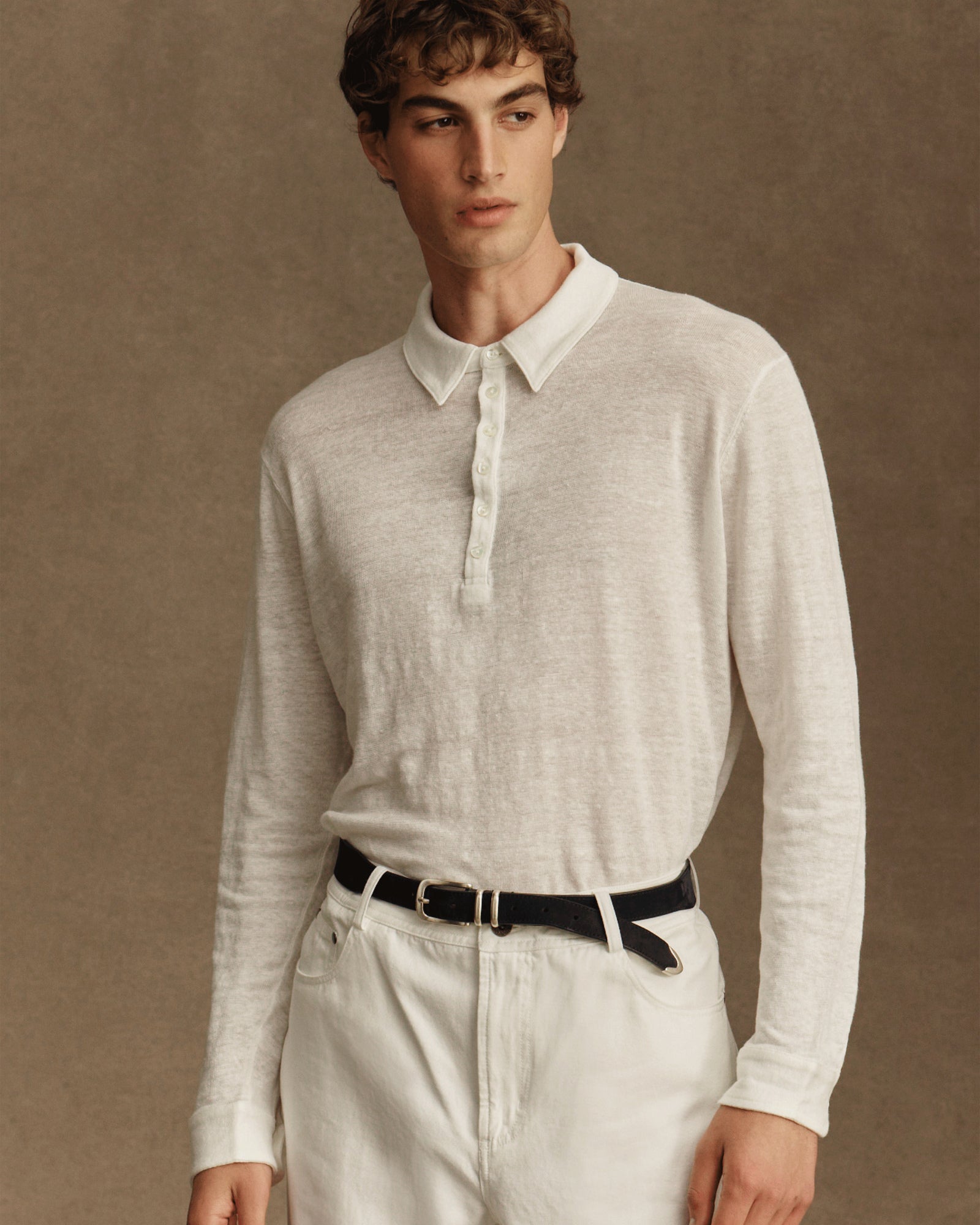 Linen Polo - Off White