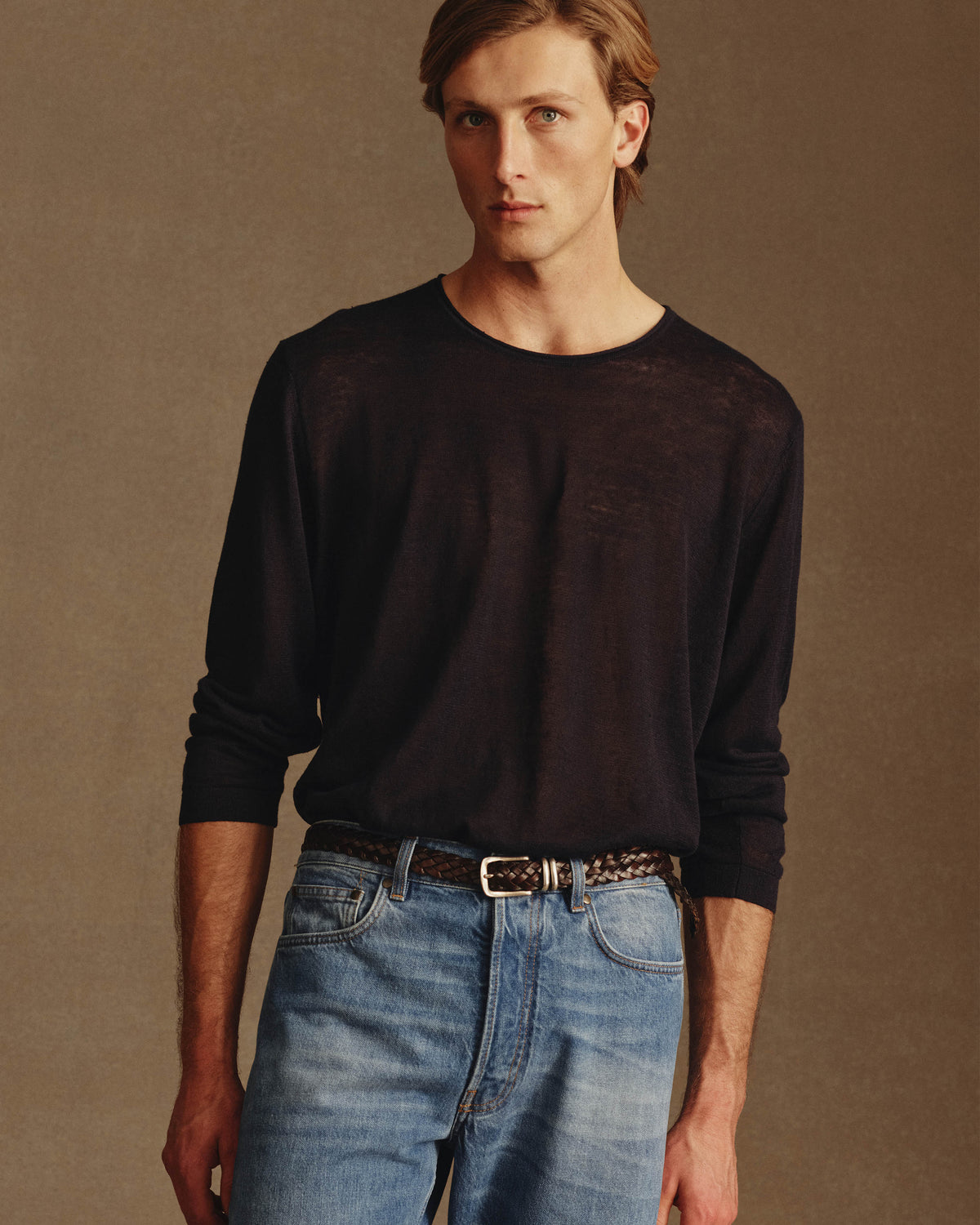 Linen Sweater - Navy