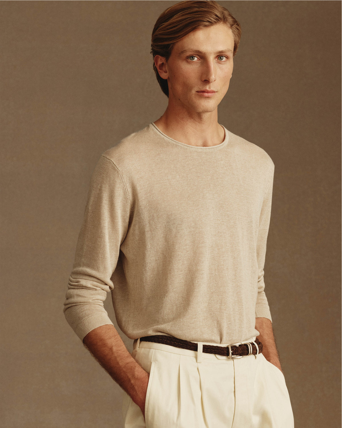 Linen Sweater - Taupe