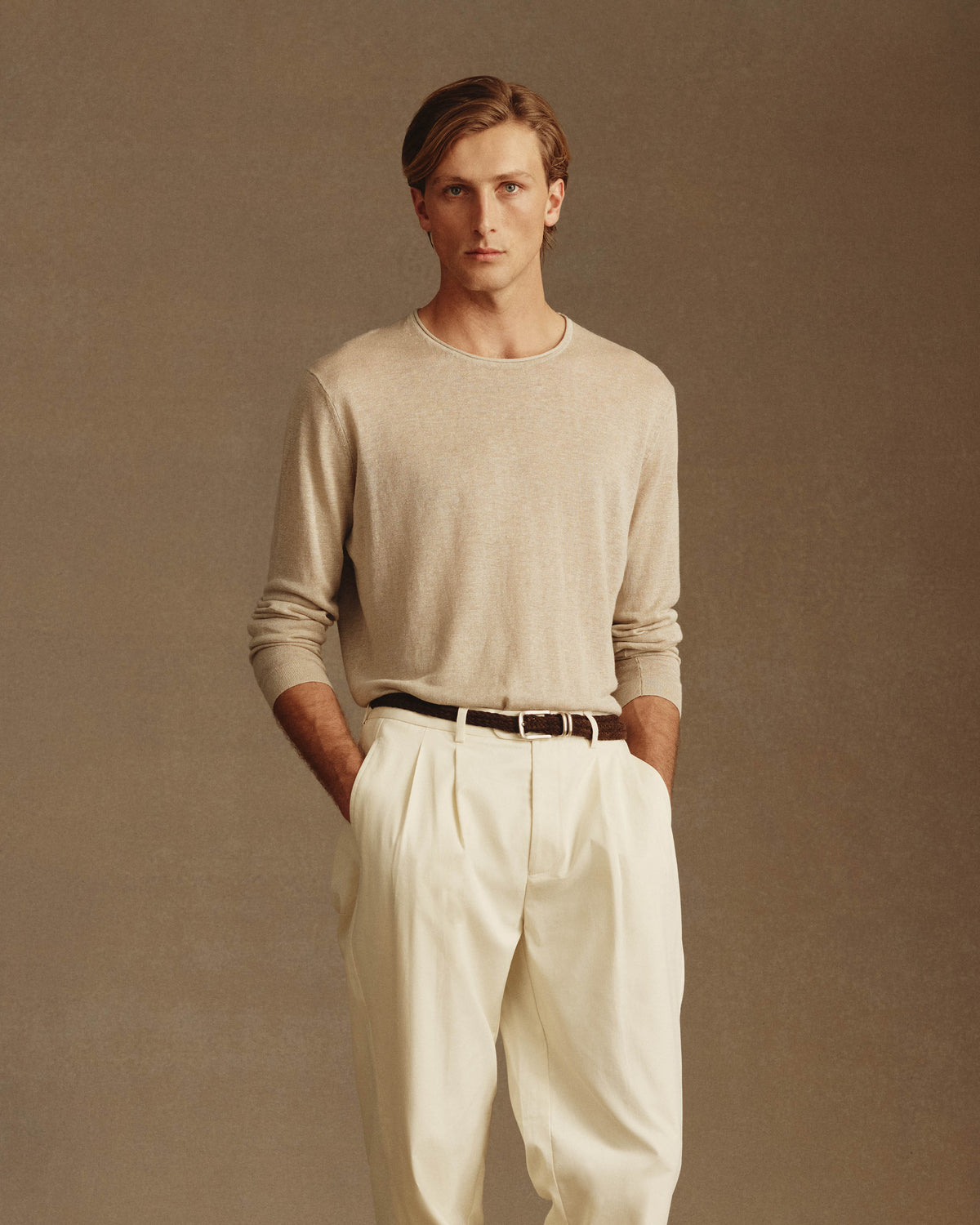 Linen Sweater - Taupe