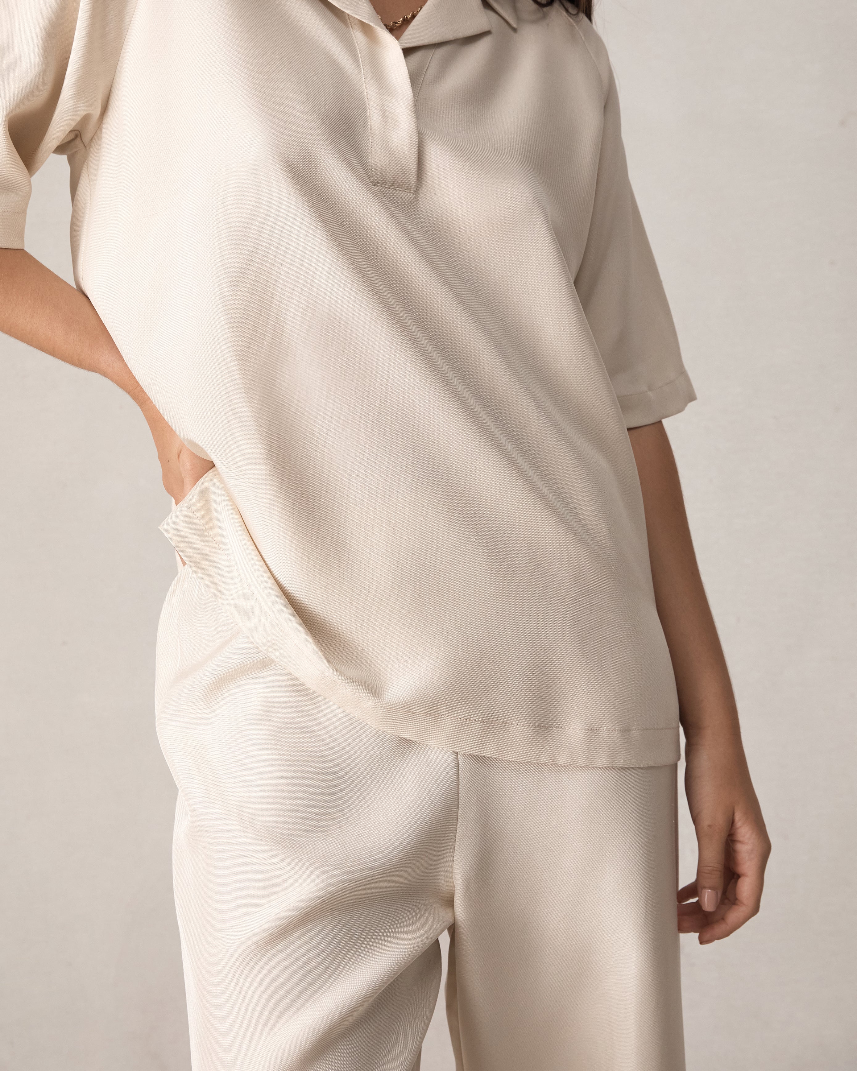 New Marella Trouser - Beige Dupioni