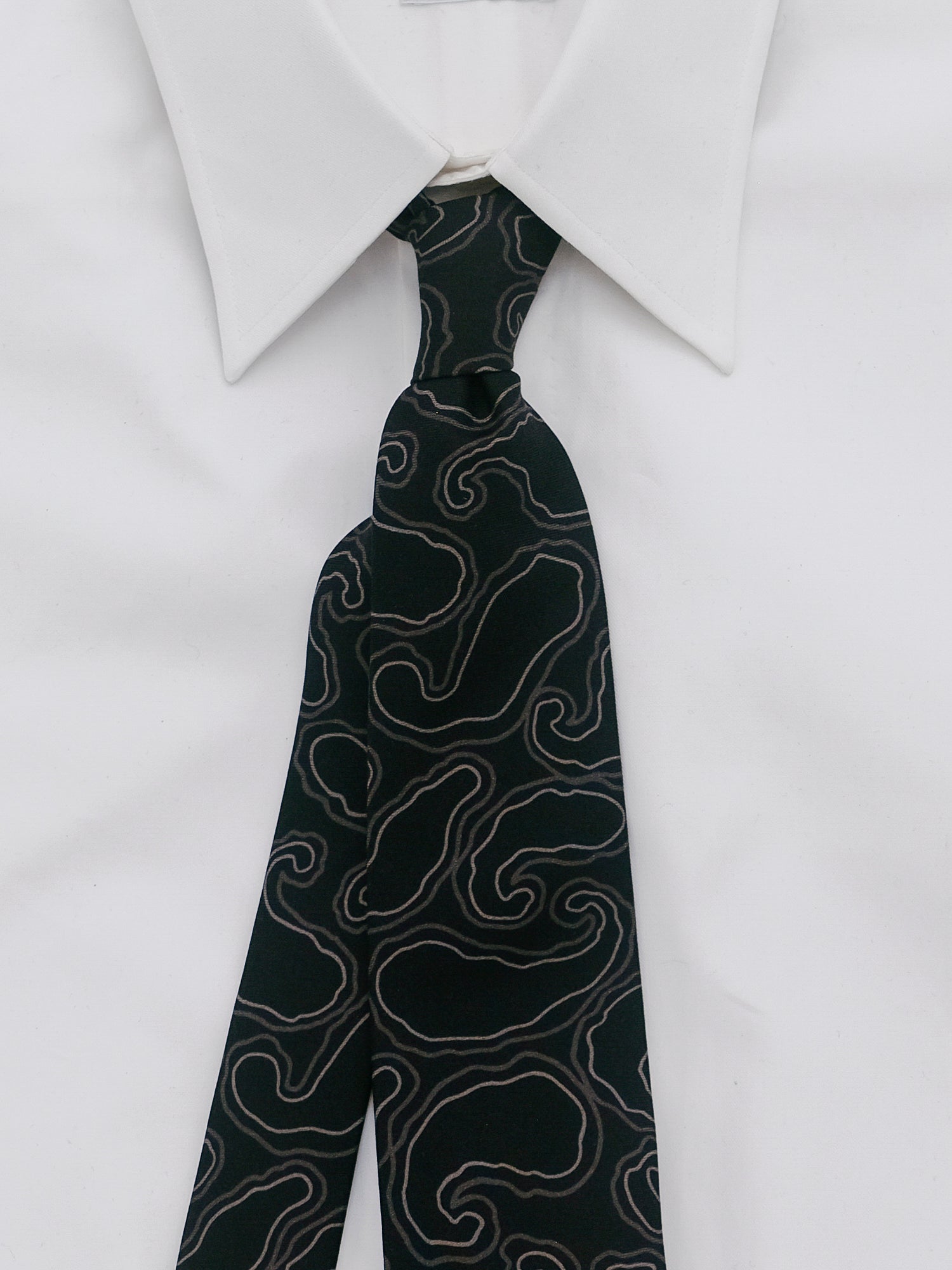 Hand-drawn Paisley Tie - Grey