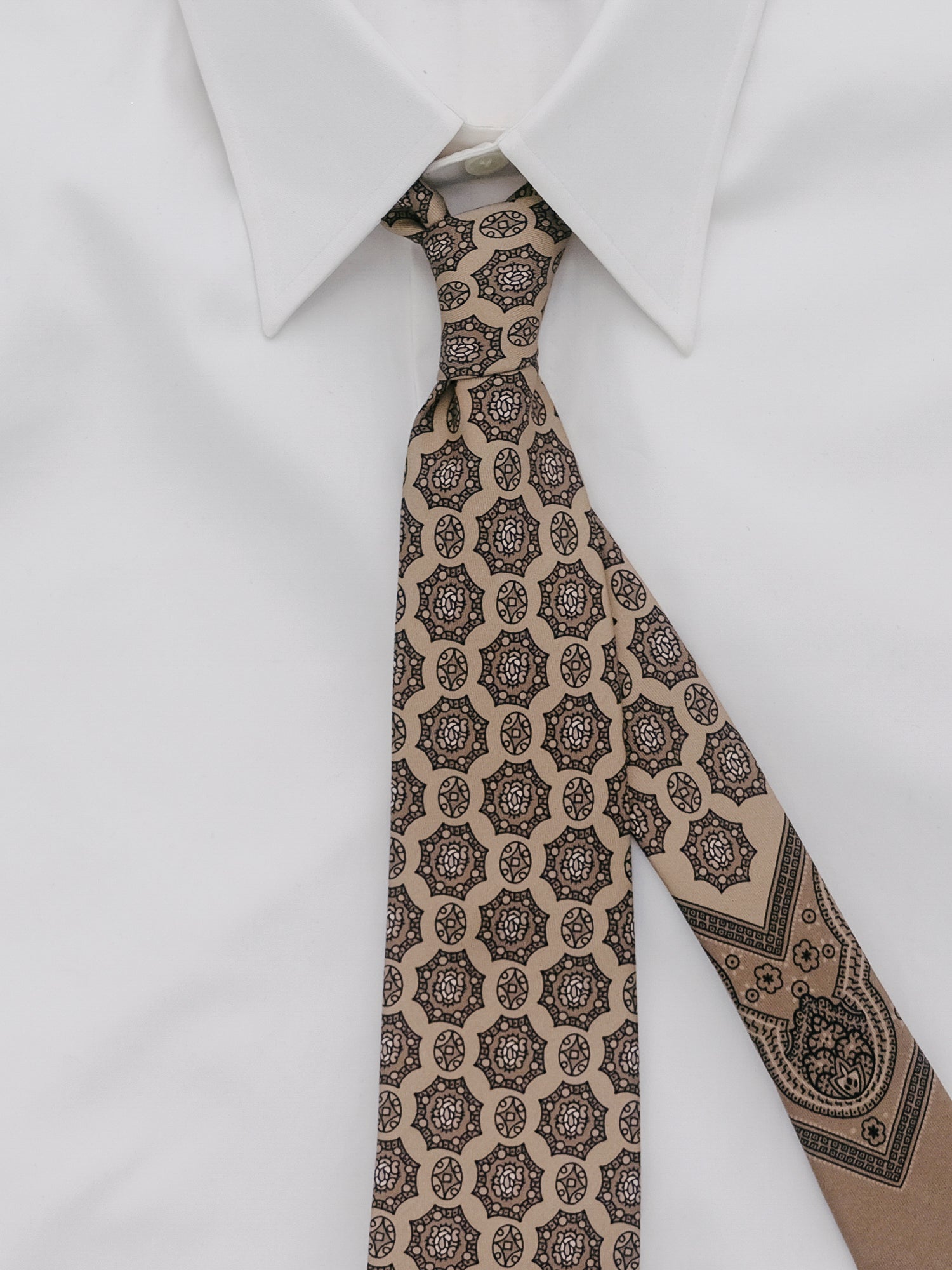 Paisley Bandana Tie - Taupe