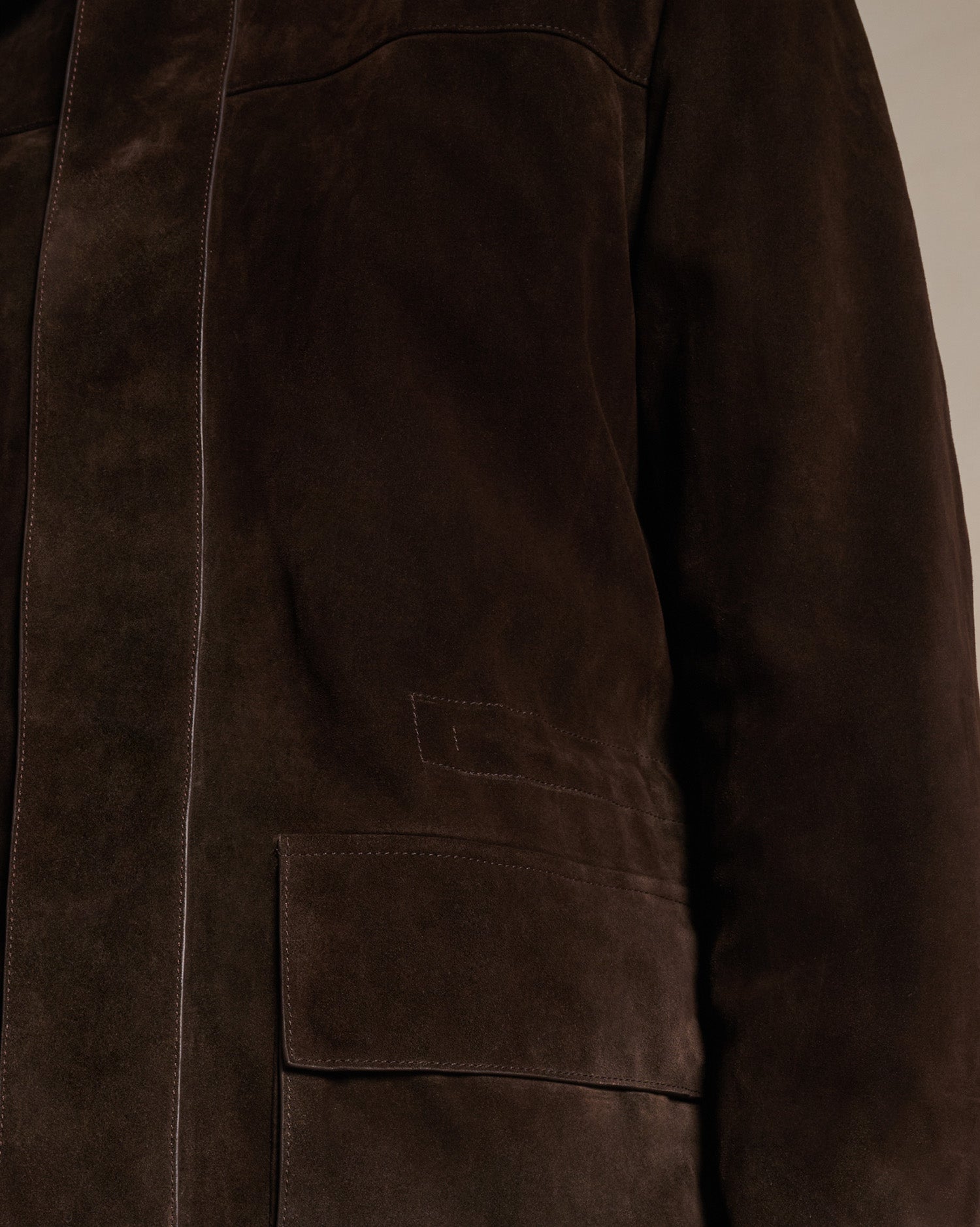 Suede Field Jacket - Bitter Chocolate