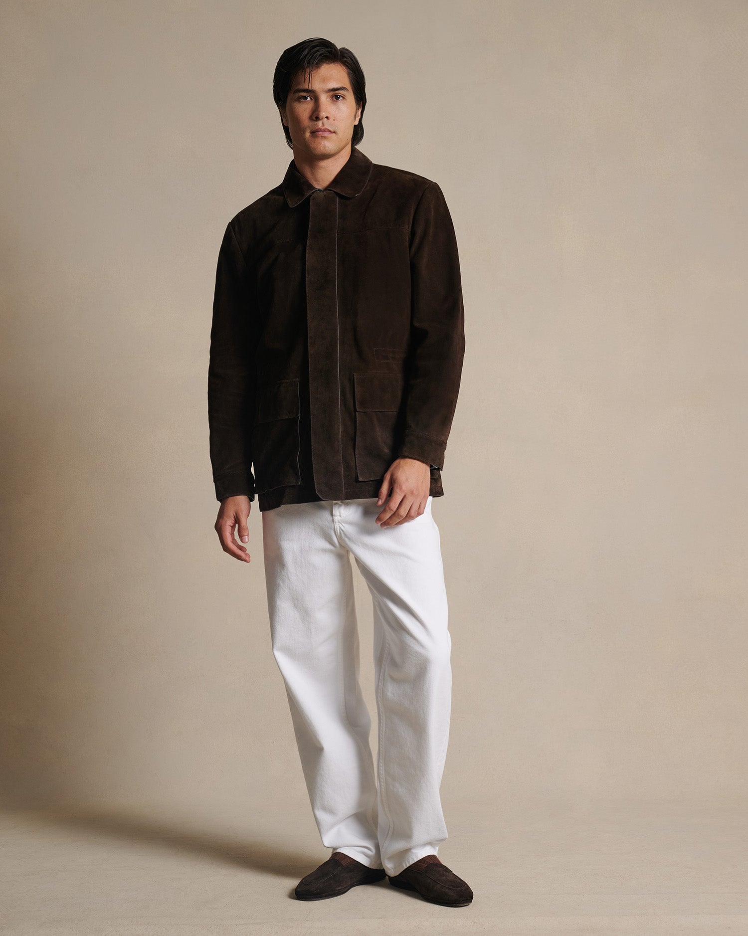 Suede Field Jacket - Bitter Chocolate