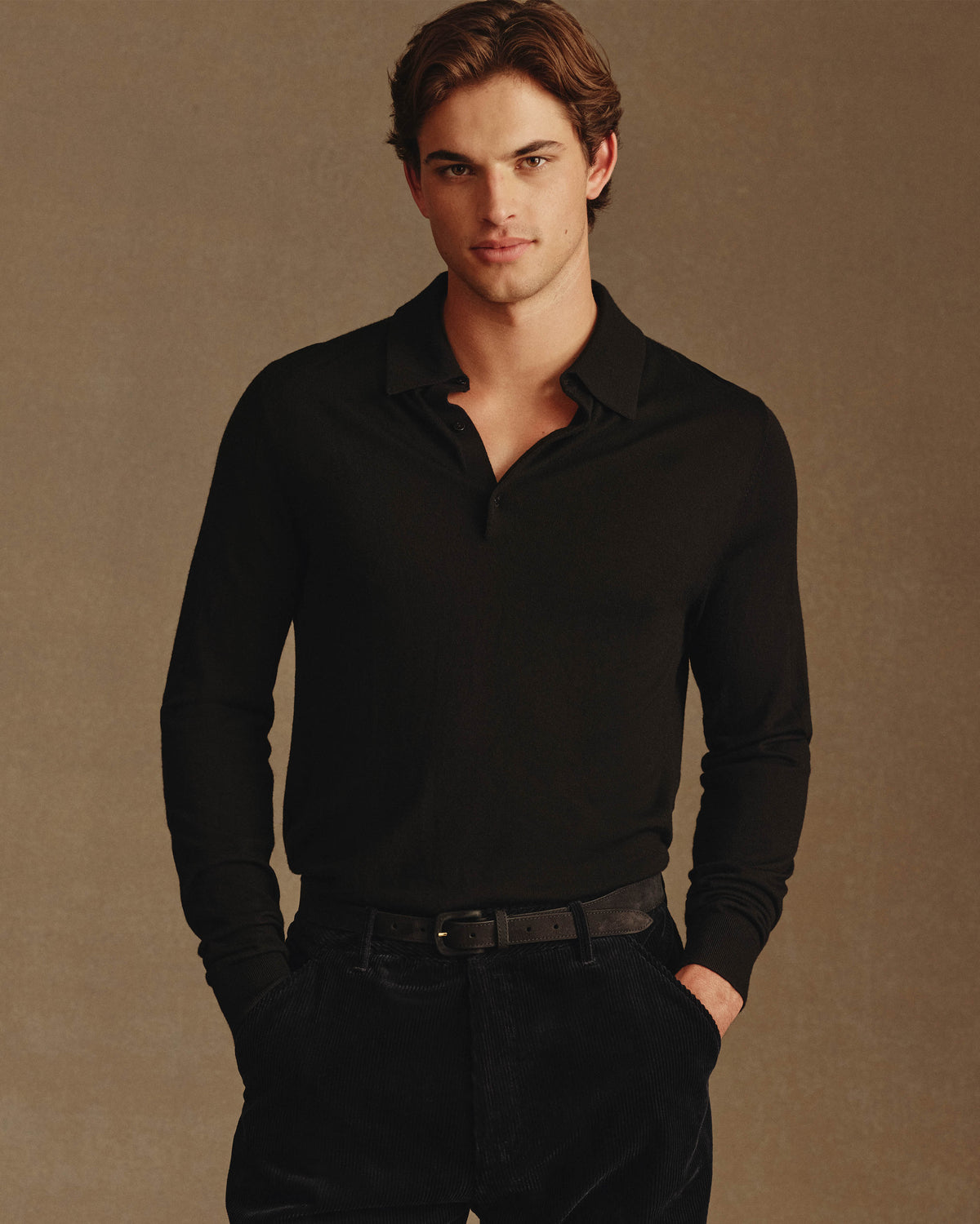 Merino Polo - Black