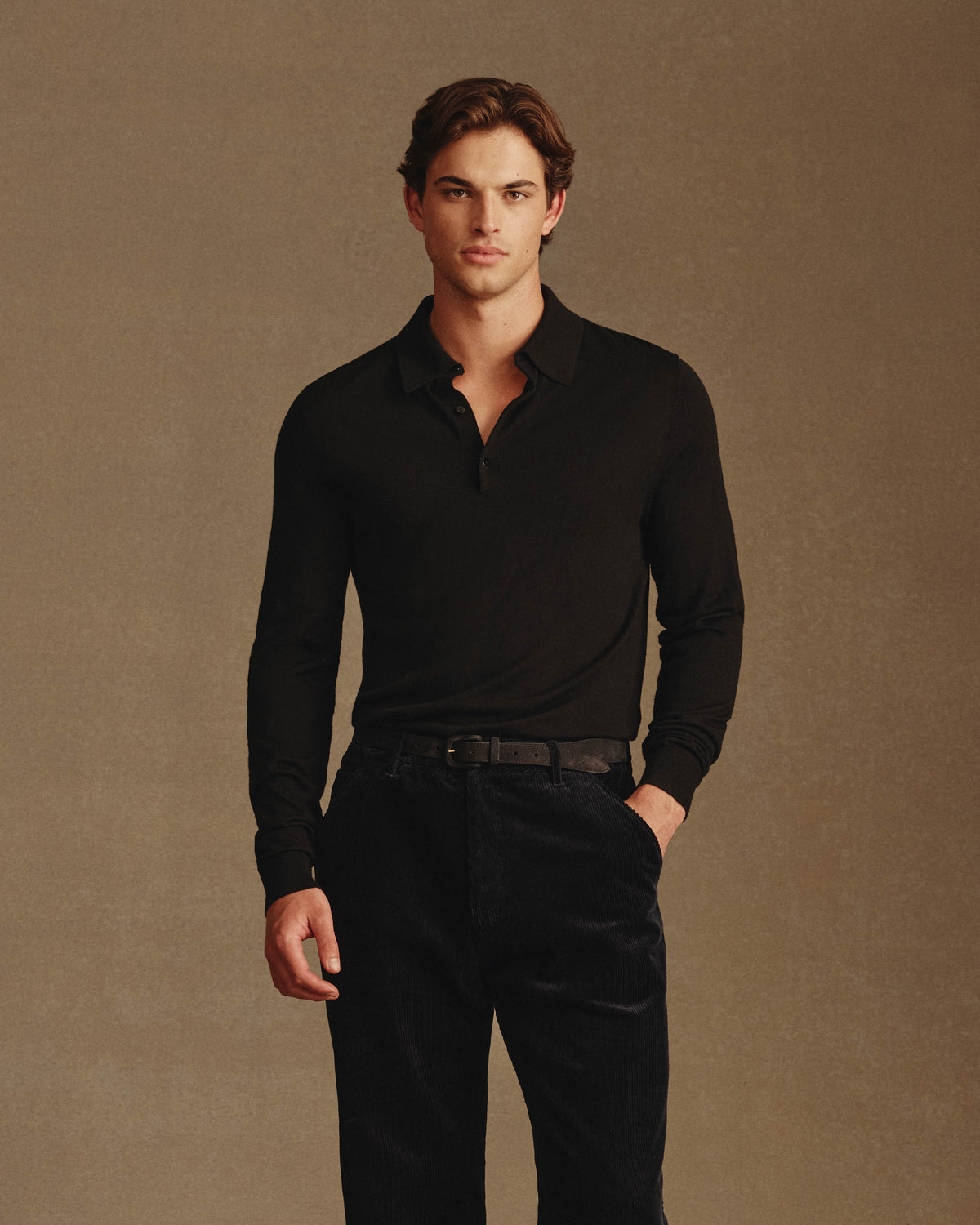 Merino Polo - Black
