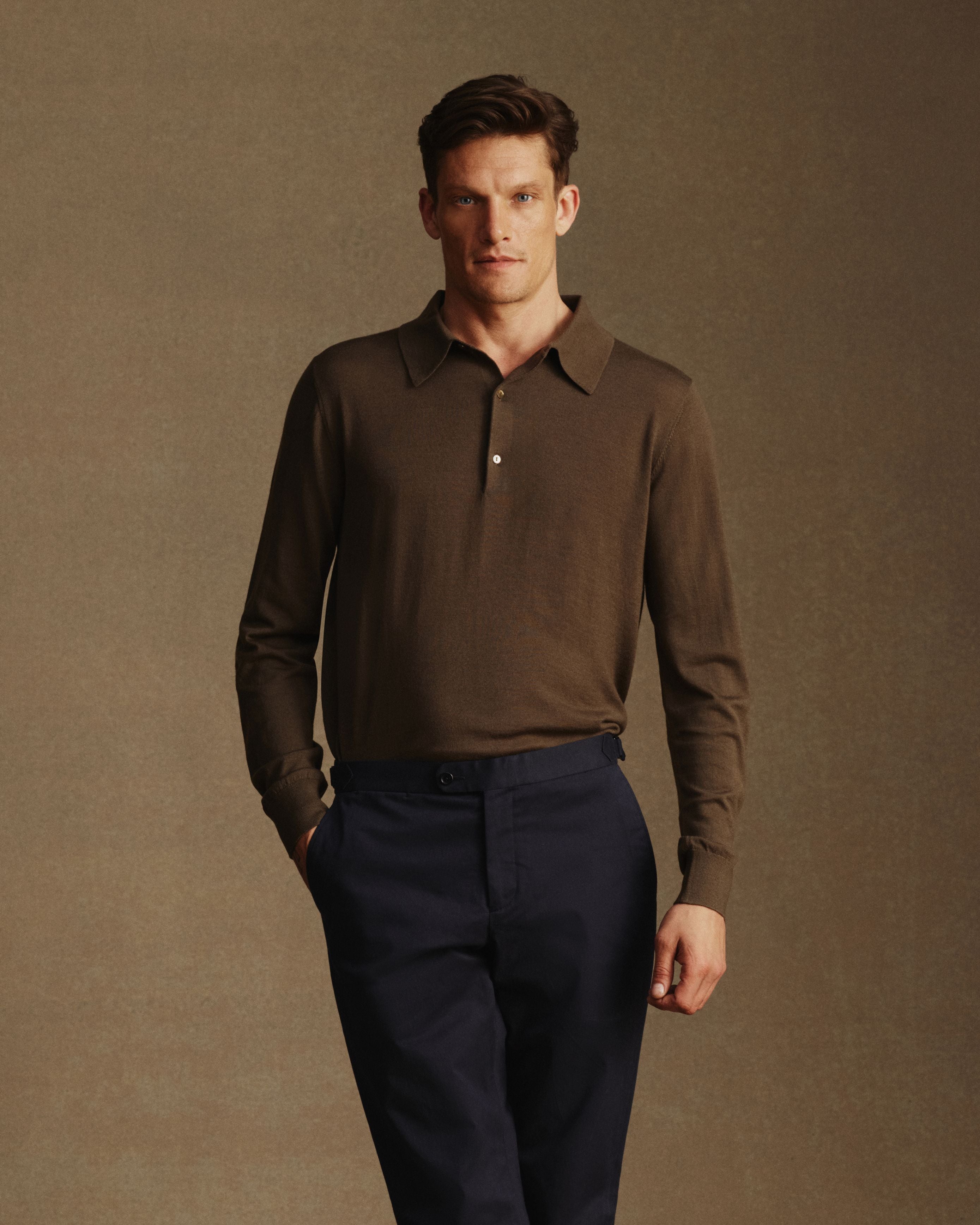 Merino Polo - Moss