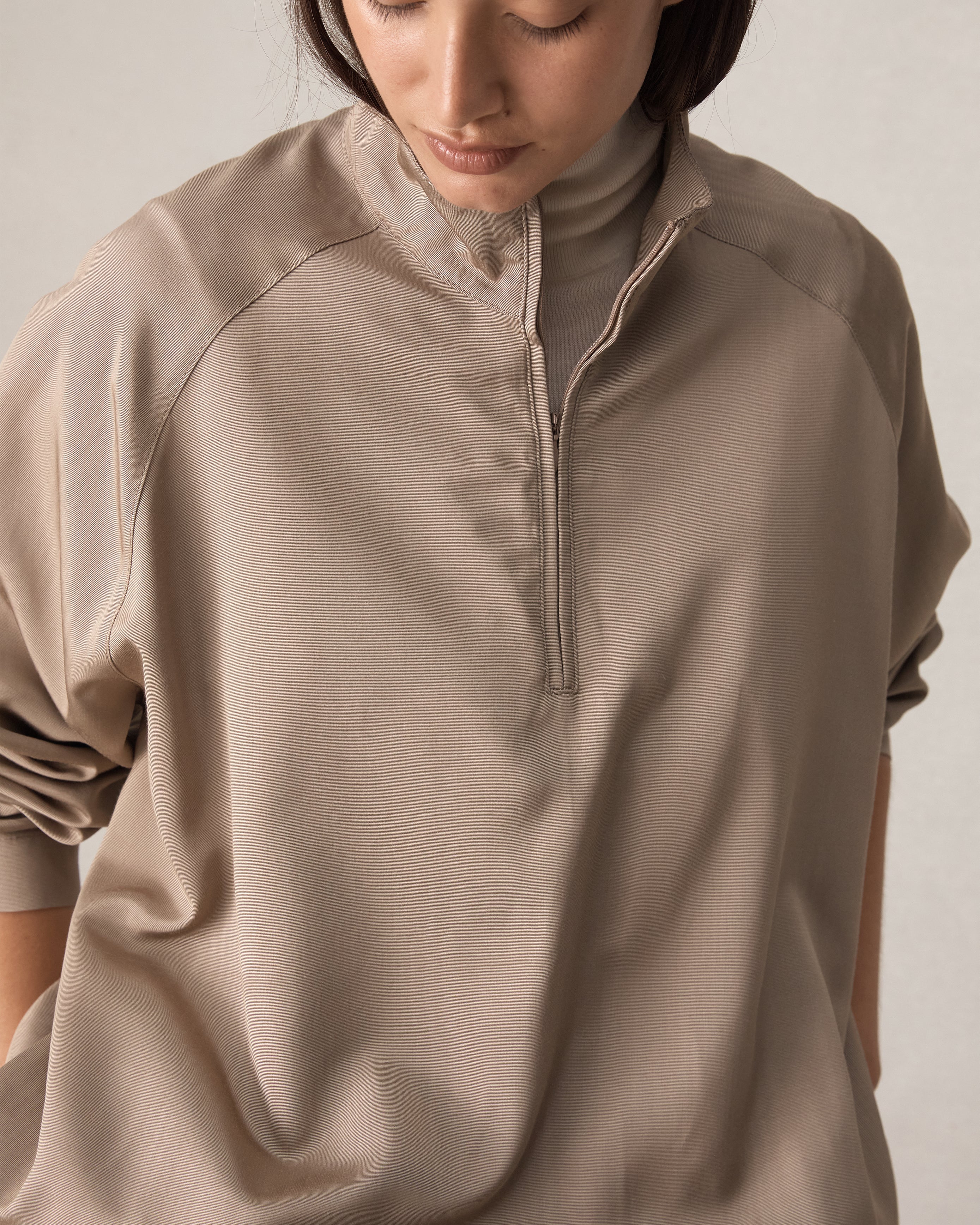 Moire Windbreaker - Taupe