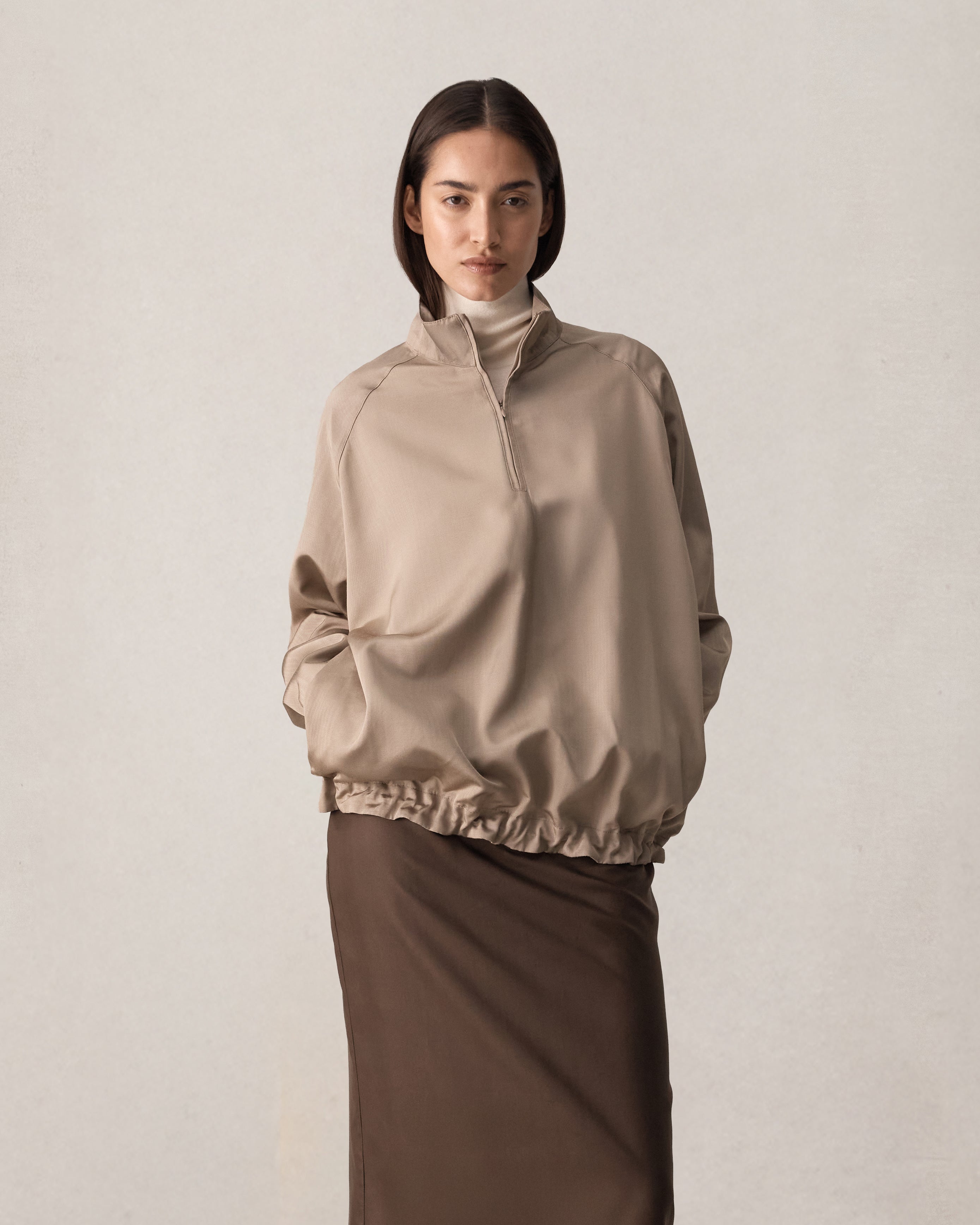 Moire Windbreaker - Taupe