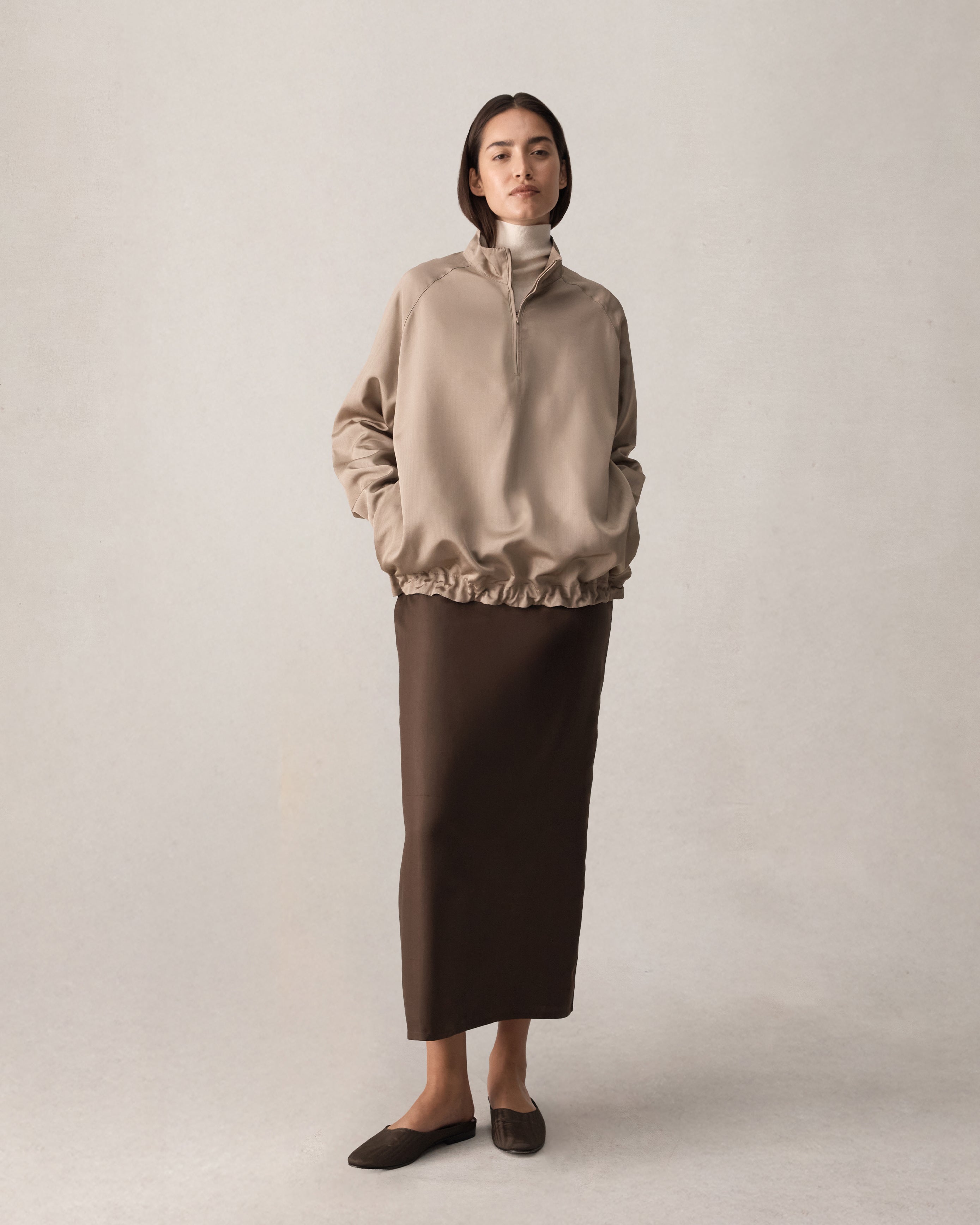 Moire Windbreaker - Taupe