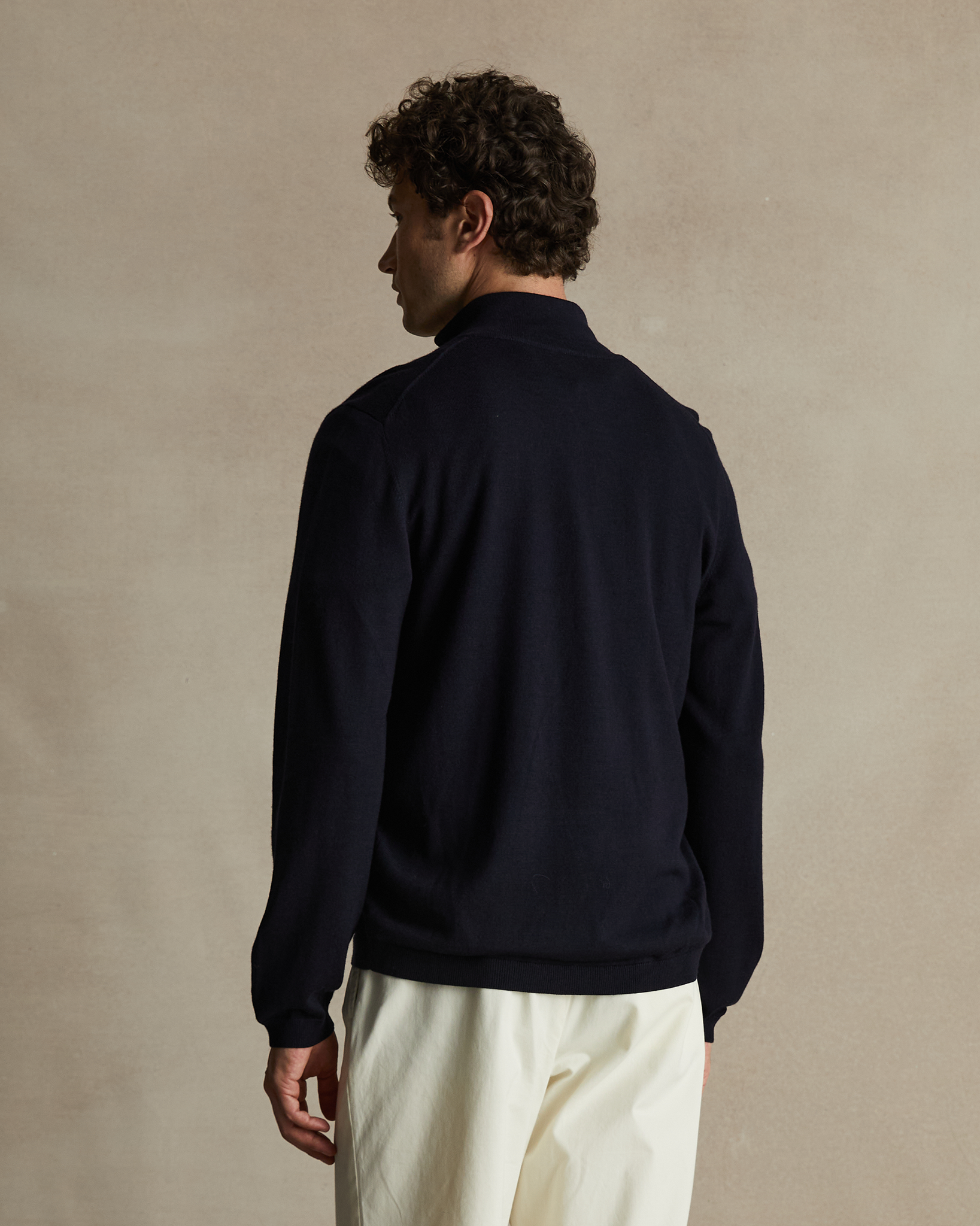 Merino Quarter Zip - Navy | P Johnson