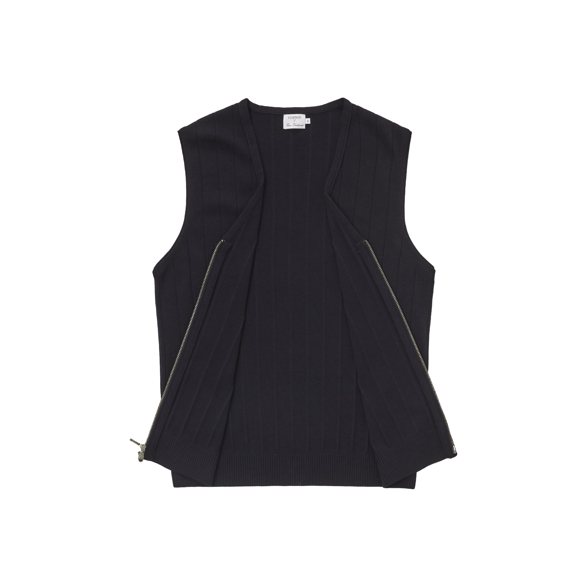 Navy Merino Ribbed Vest