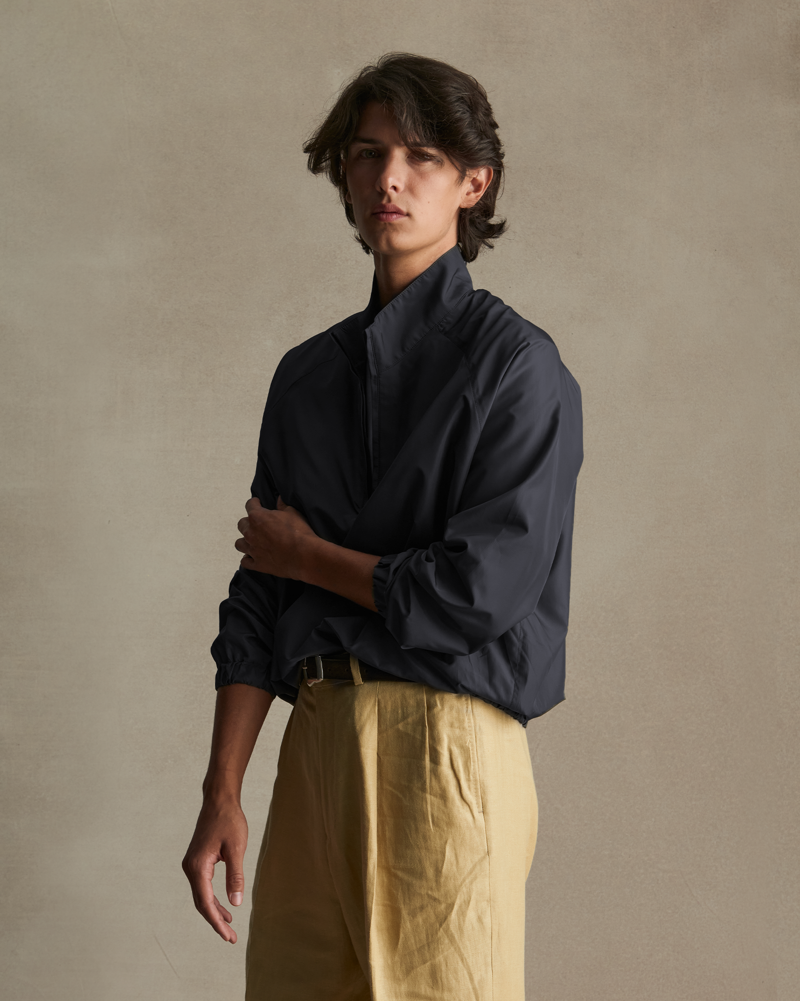 Navy Shiny Quarter Zip