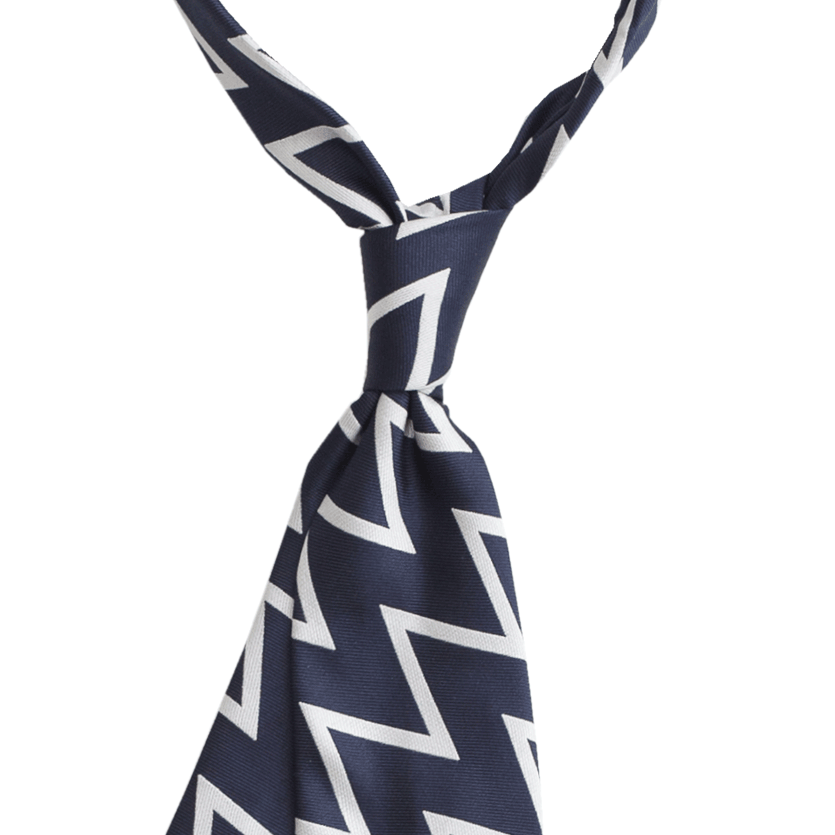 Navy Zig Zag Silk Tie