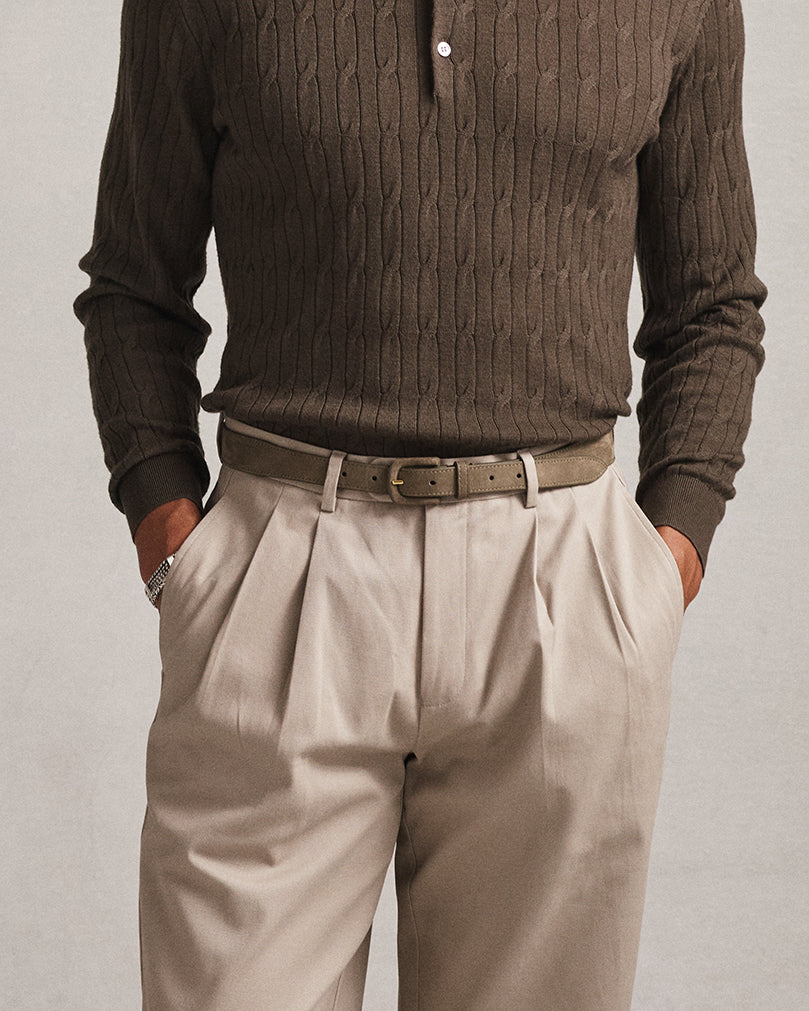 Nubuck Tonal Belt - Olive