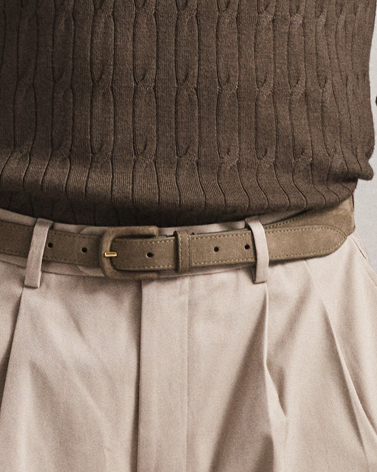 Nubuck Tonal Belt - Olive