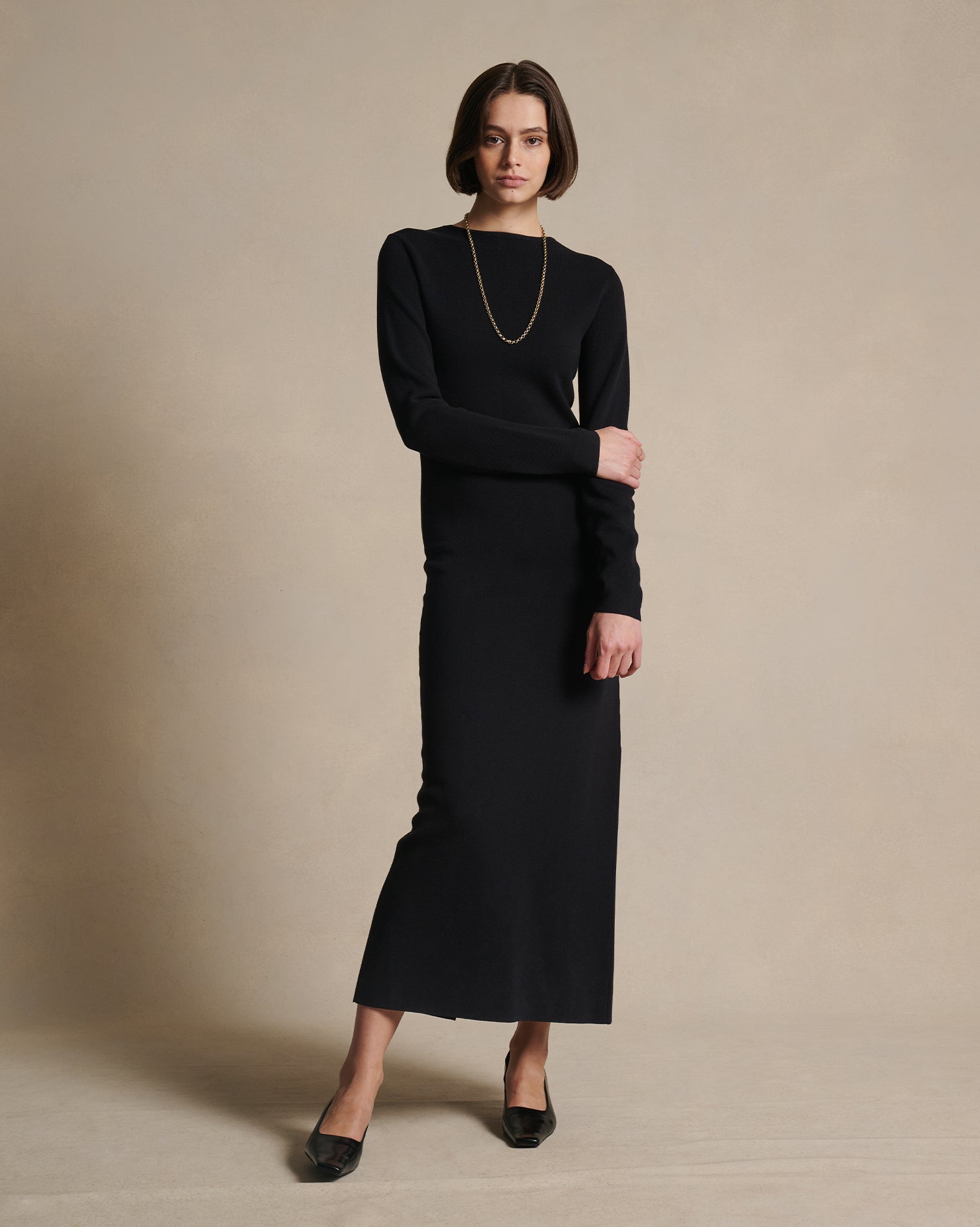 Natalie Milano Knit Dress - Black