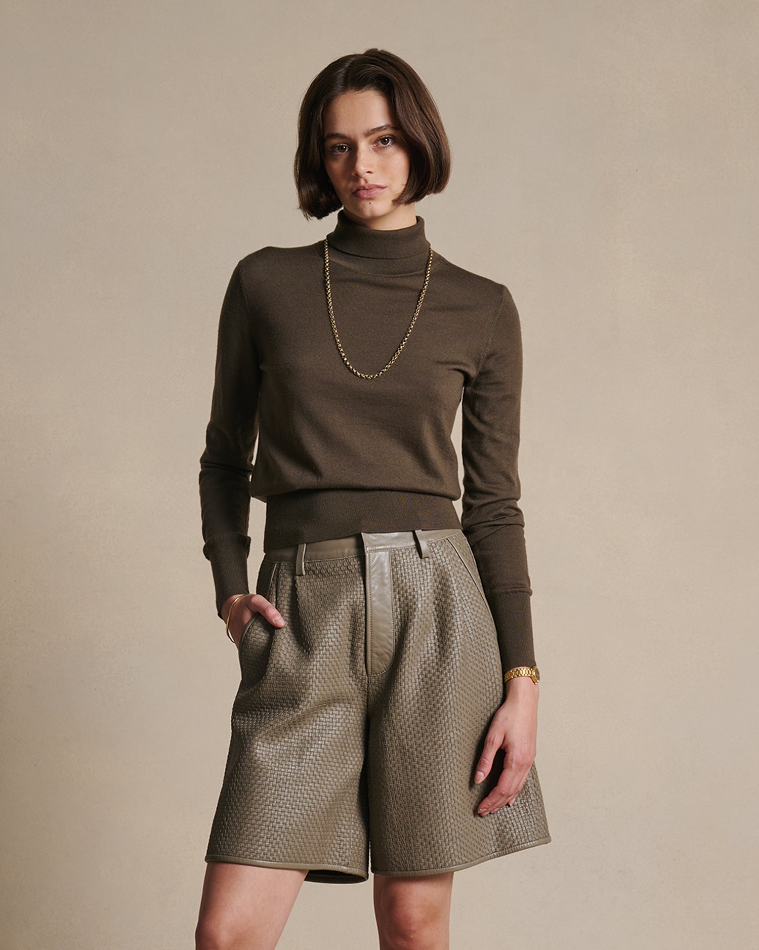 Cass Merino Roll Neck - Moss