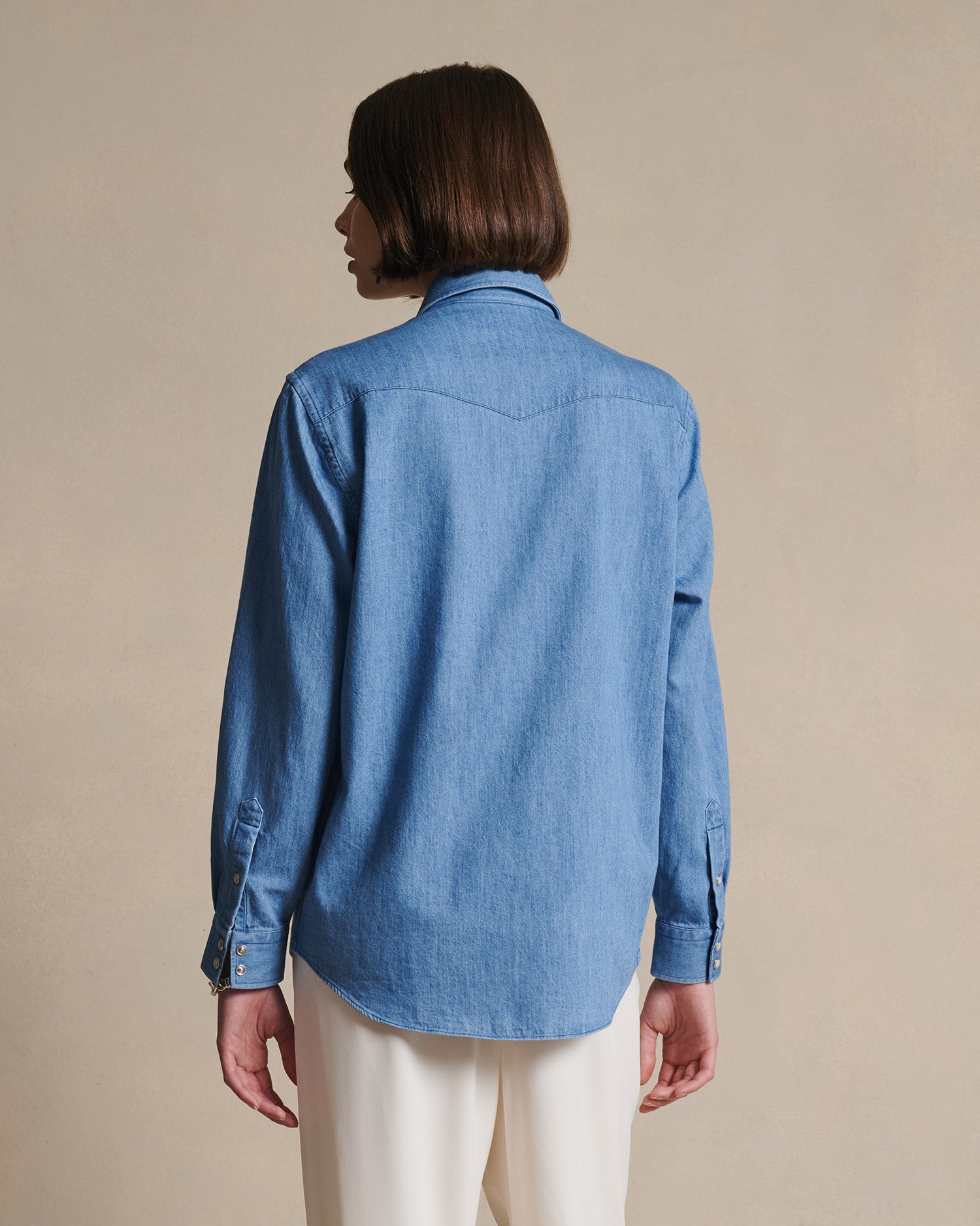 Femme Western Shirt - Light Denim