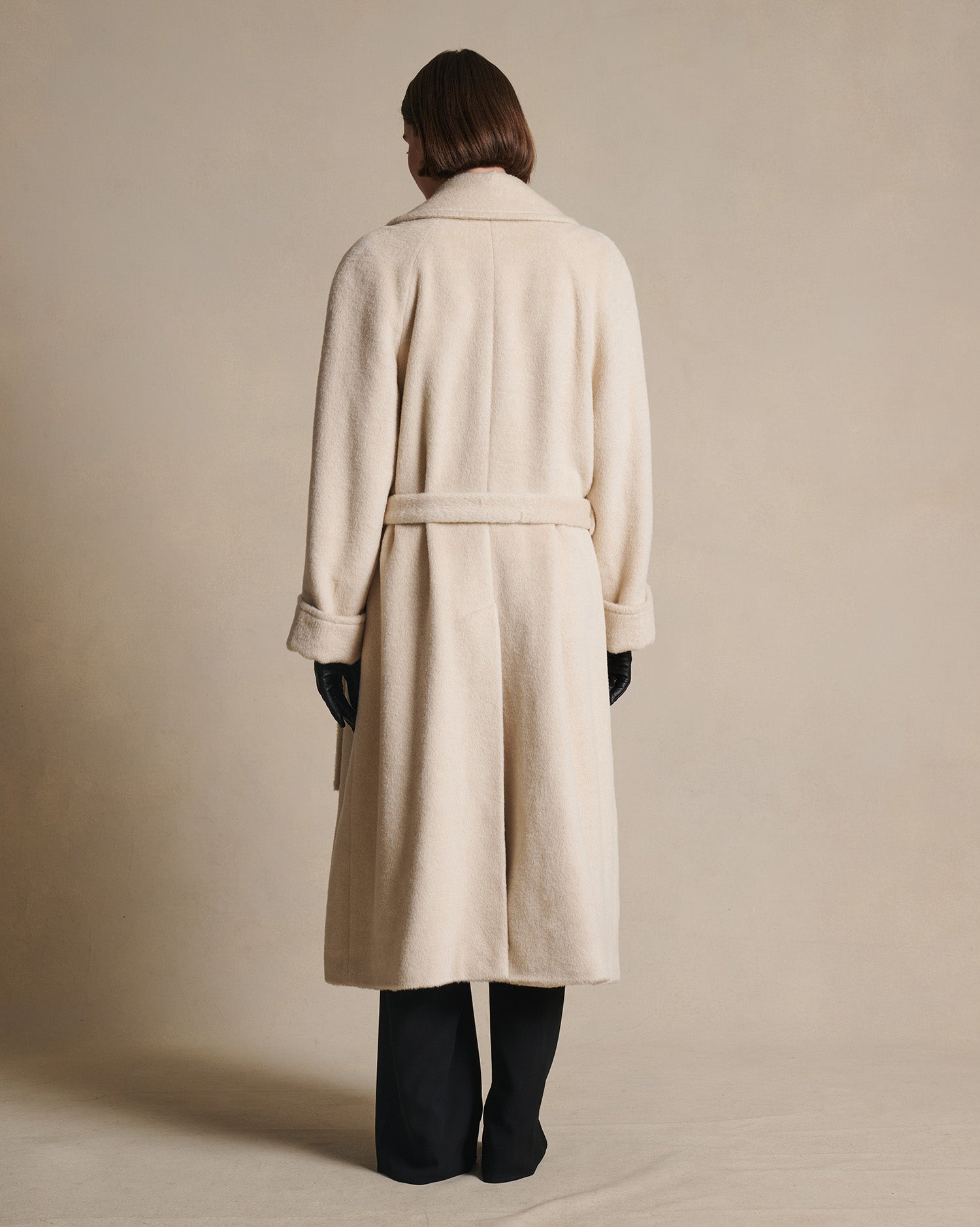 Double Breasted Raglan Overcoat - Gesso Cream