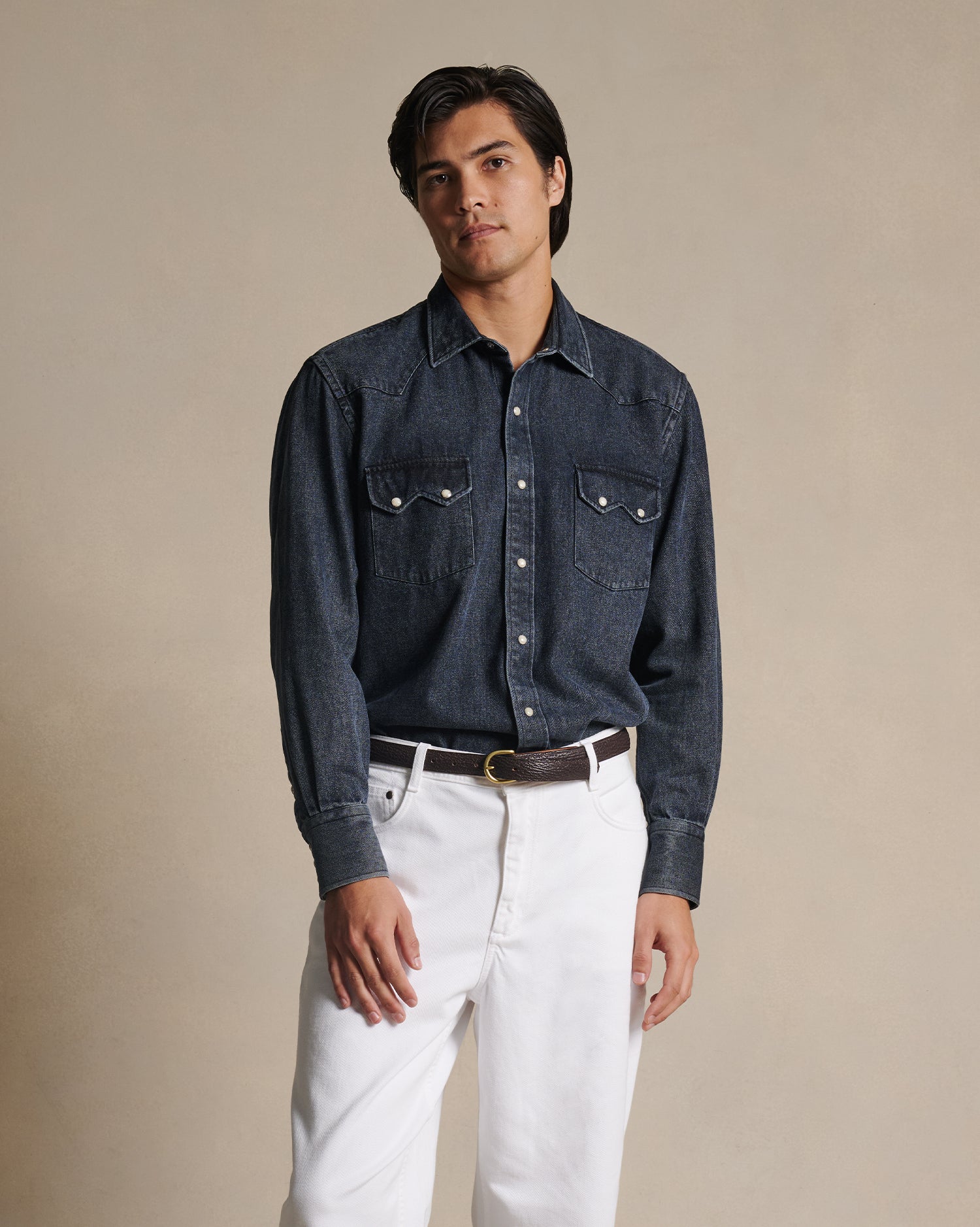 Western Shirt - Black Denim