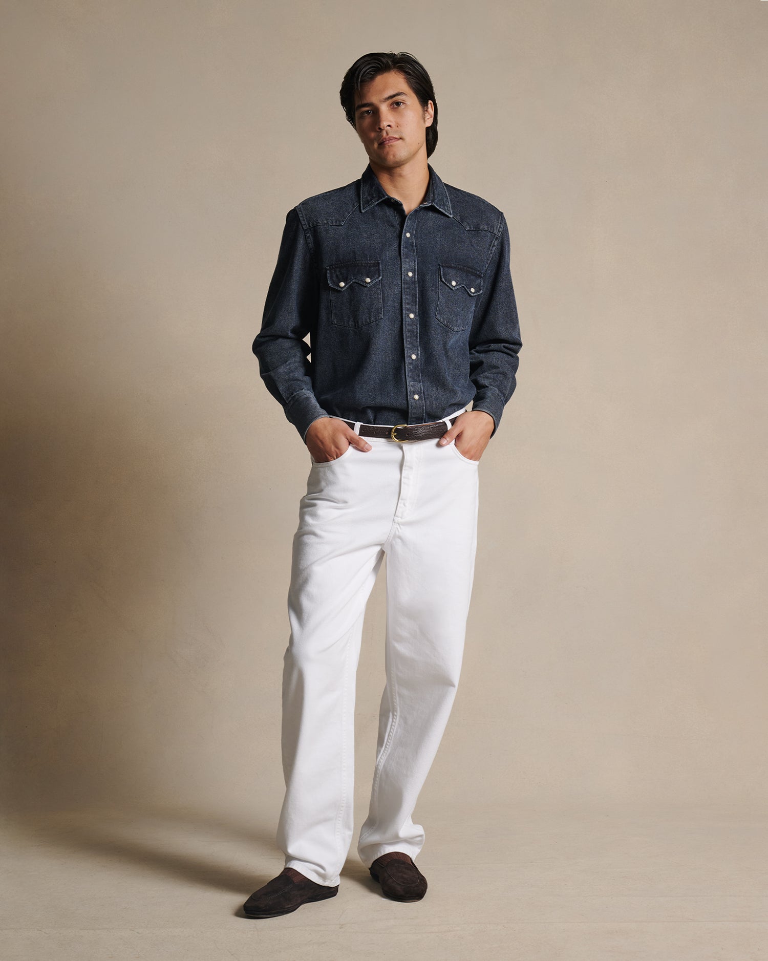 Western Shirt - Black Denim