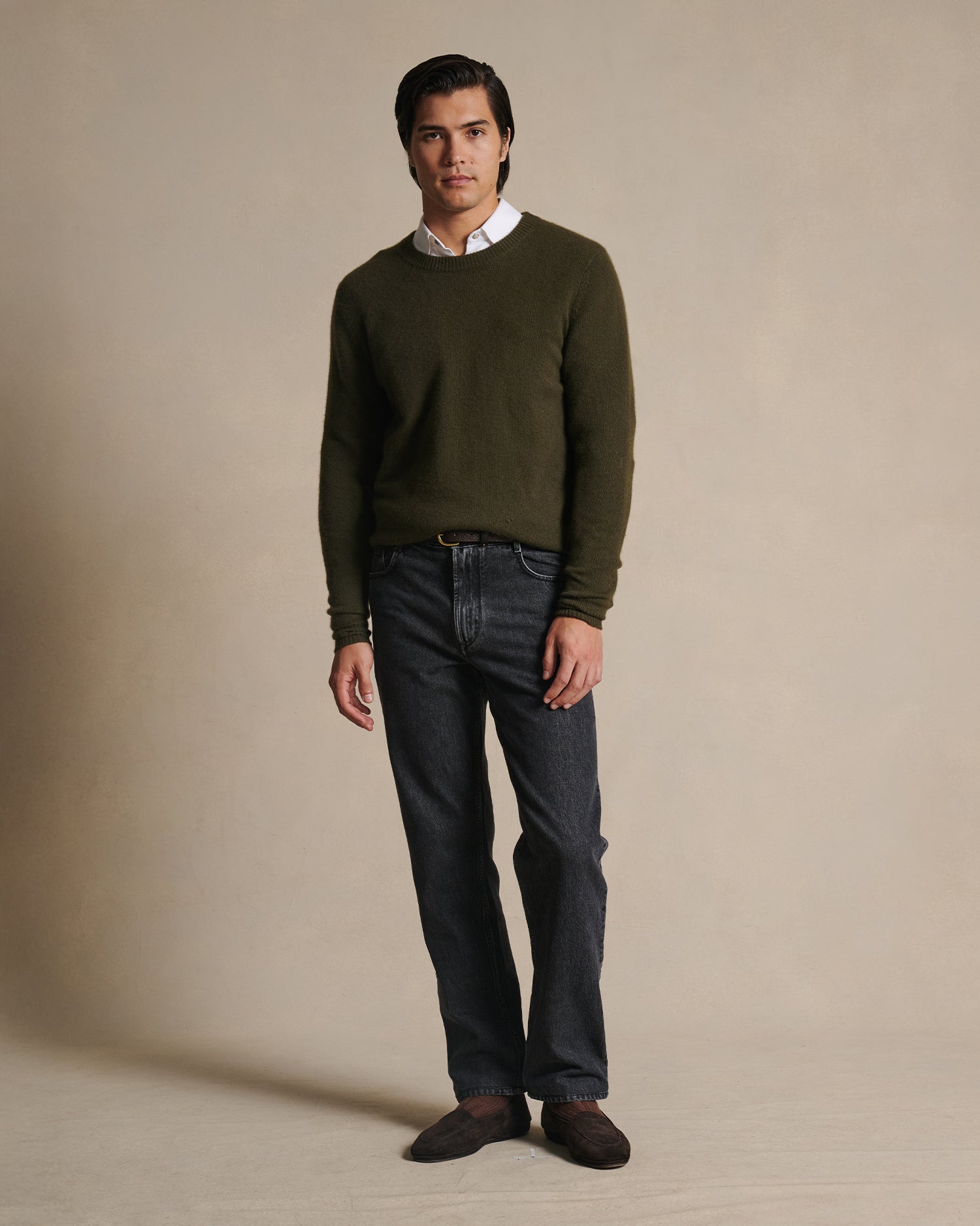 Cashmere Crew Neck - Milanese Green