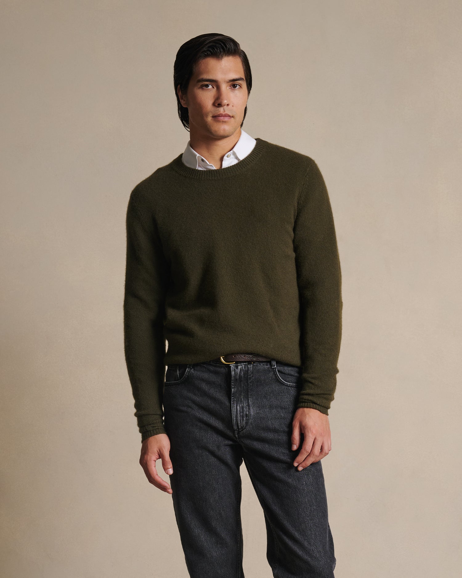 Cashmere Crew Neck - Milanese Green